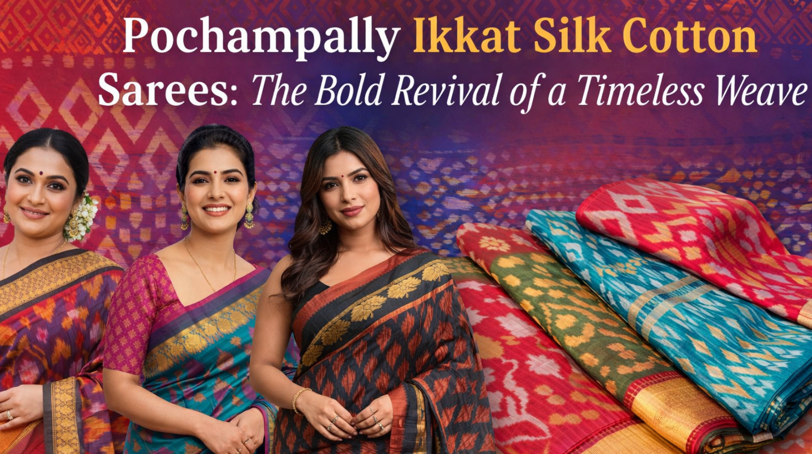 Pochampally Ikkat Silk Cotton Sarees: The Bold Revival of a Timeless Weave
