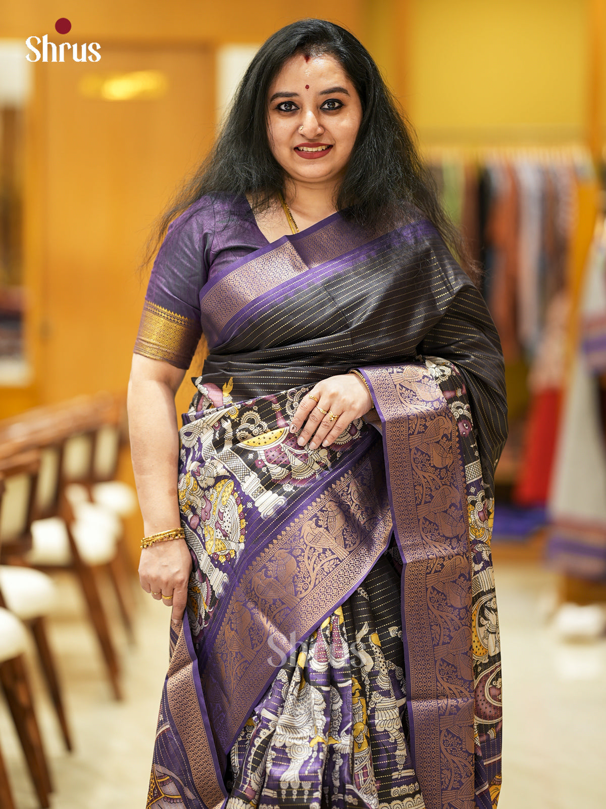 Semi Tussar Saree - ECS09273 - Shop on Shrus.com