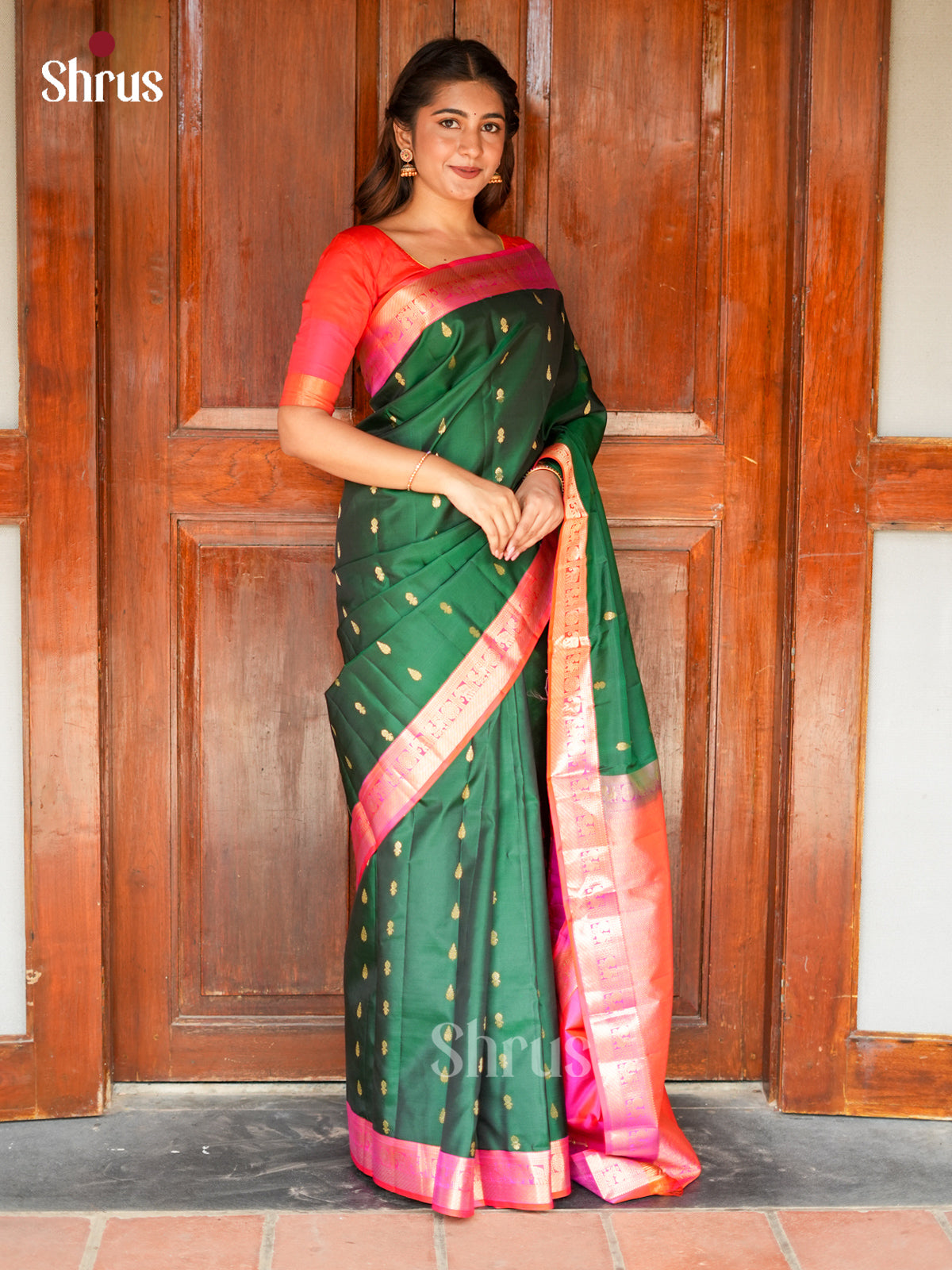 Kanchipuram silk Saree - EGS02151 - Shop on Shrus.com