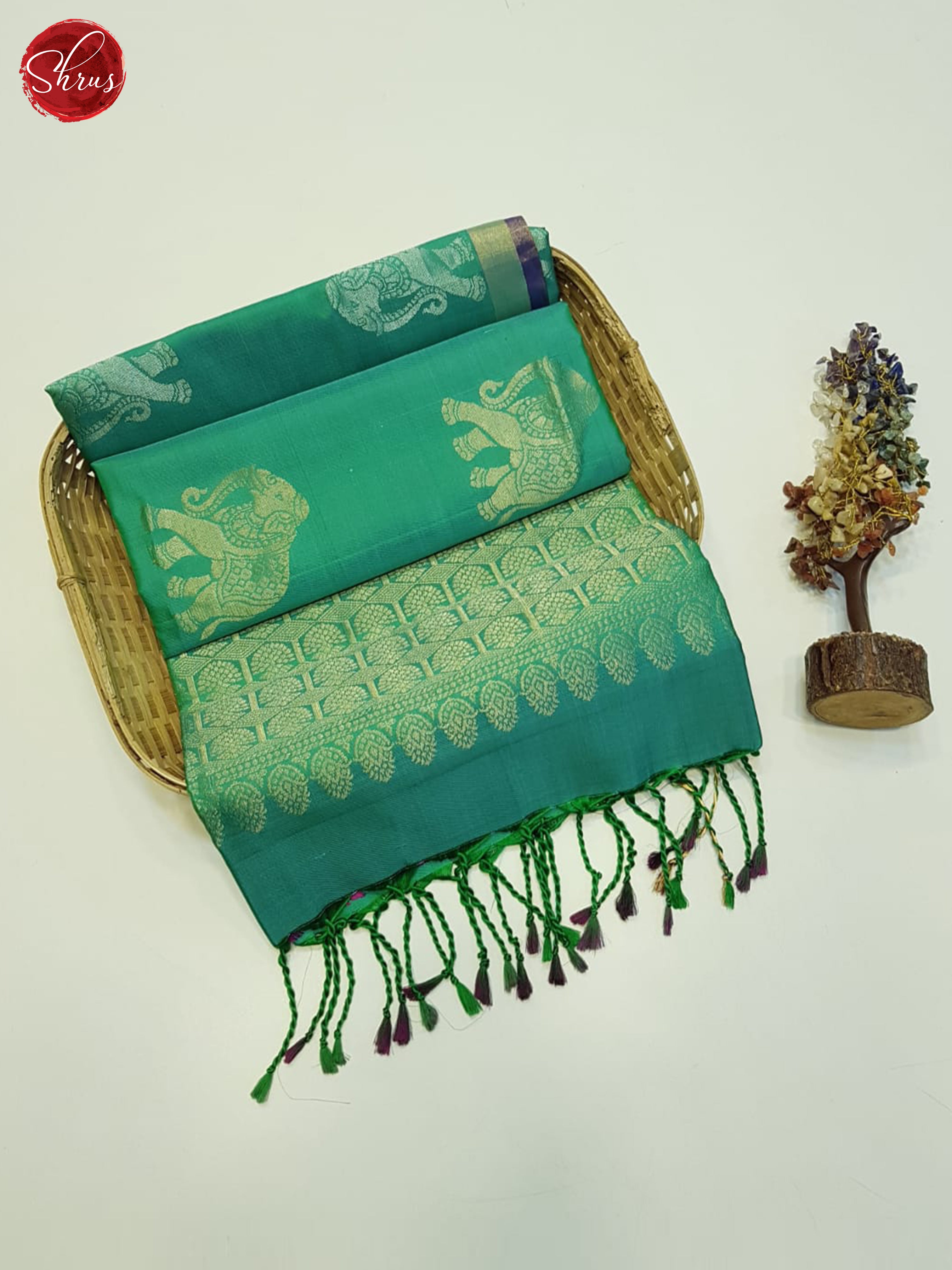 Green And Purple - Soft silk saree - Shop on ShrusEternity.com