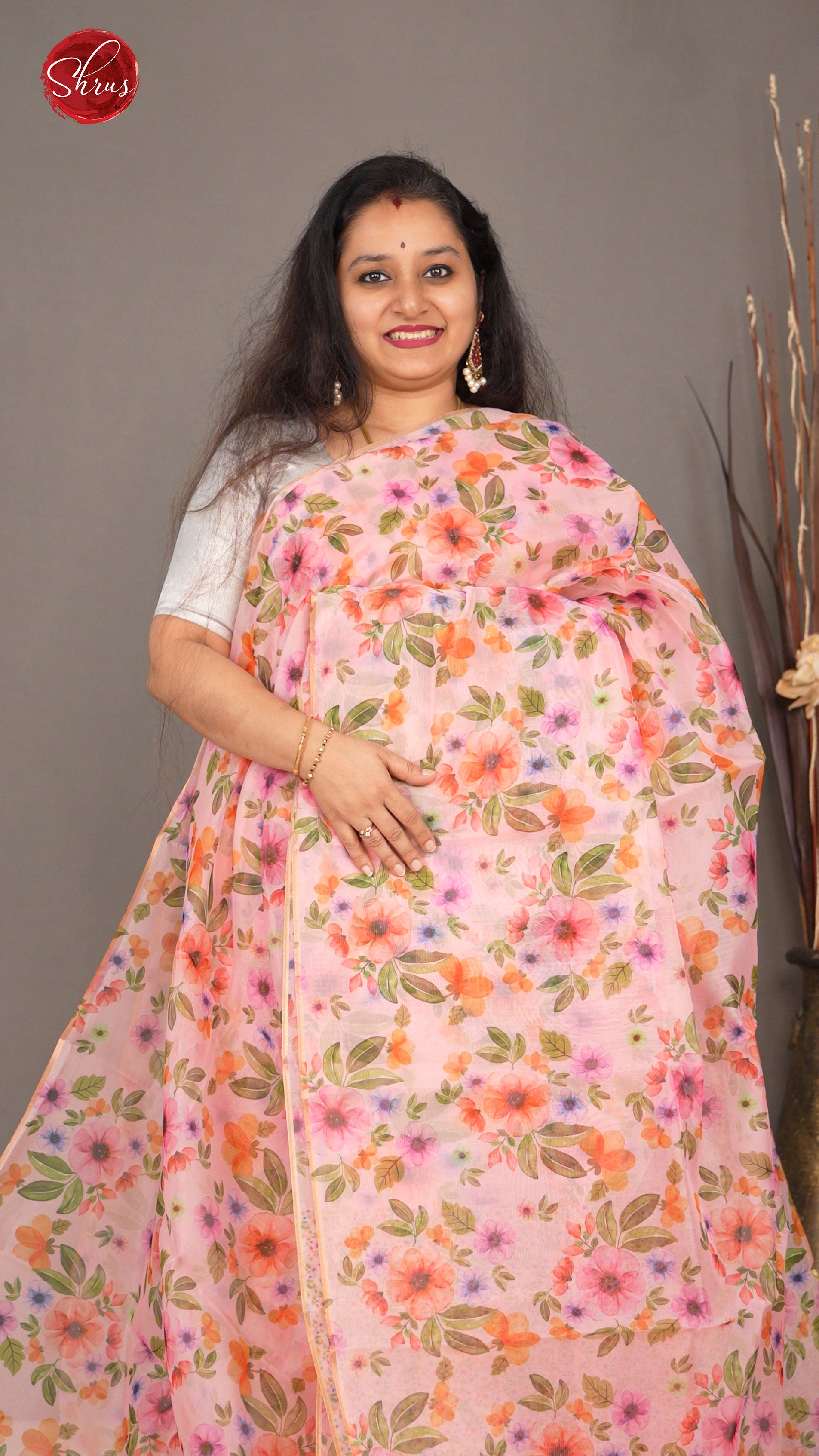 Pink(Single tone)-Semi Organza Saree - Shop on ShrusEternity.com