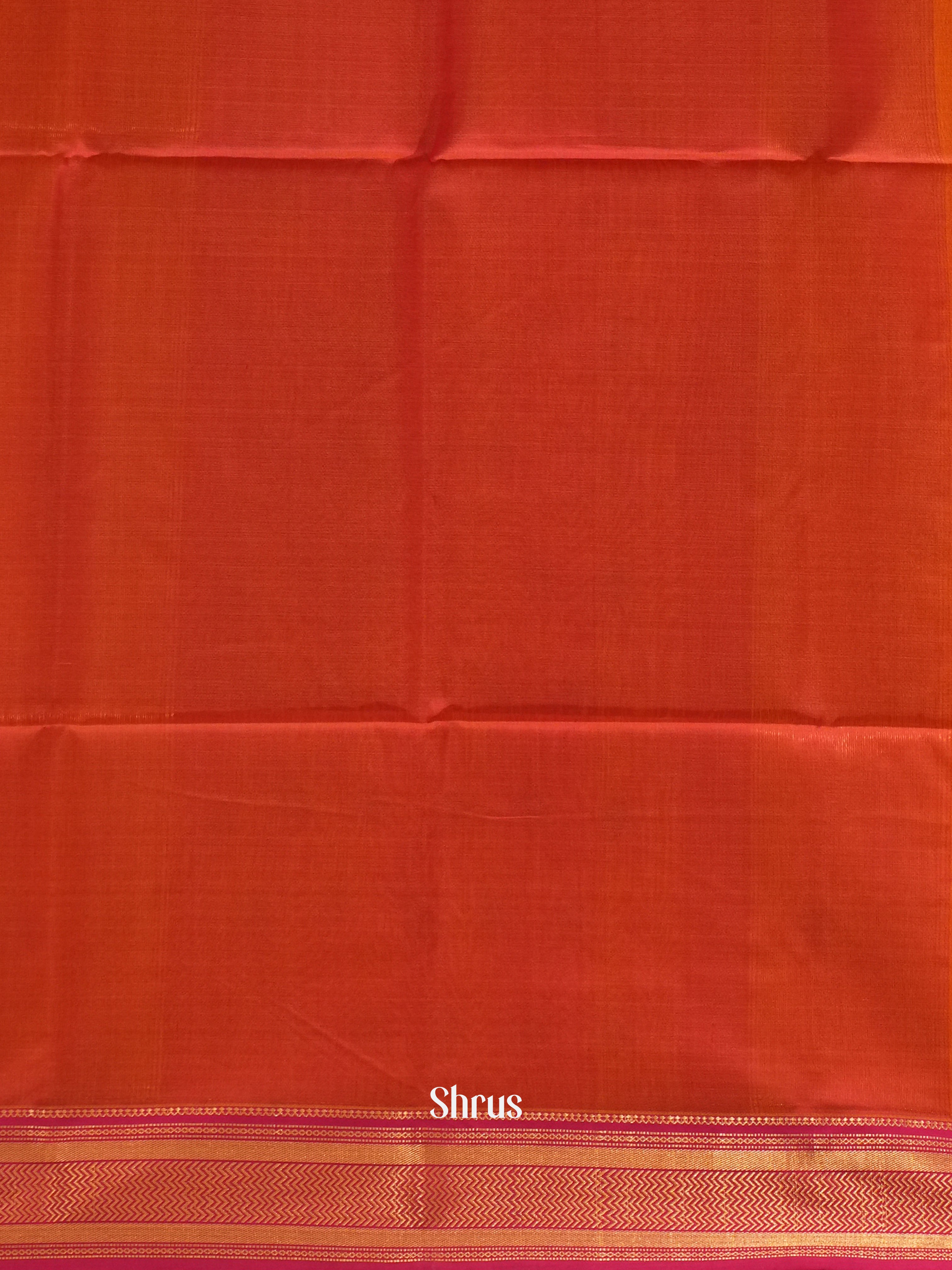 Yellow & Pink - Maheshwari silkcotton Saree - Shop on ShrusEternity.com