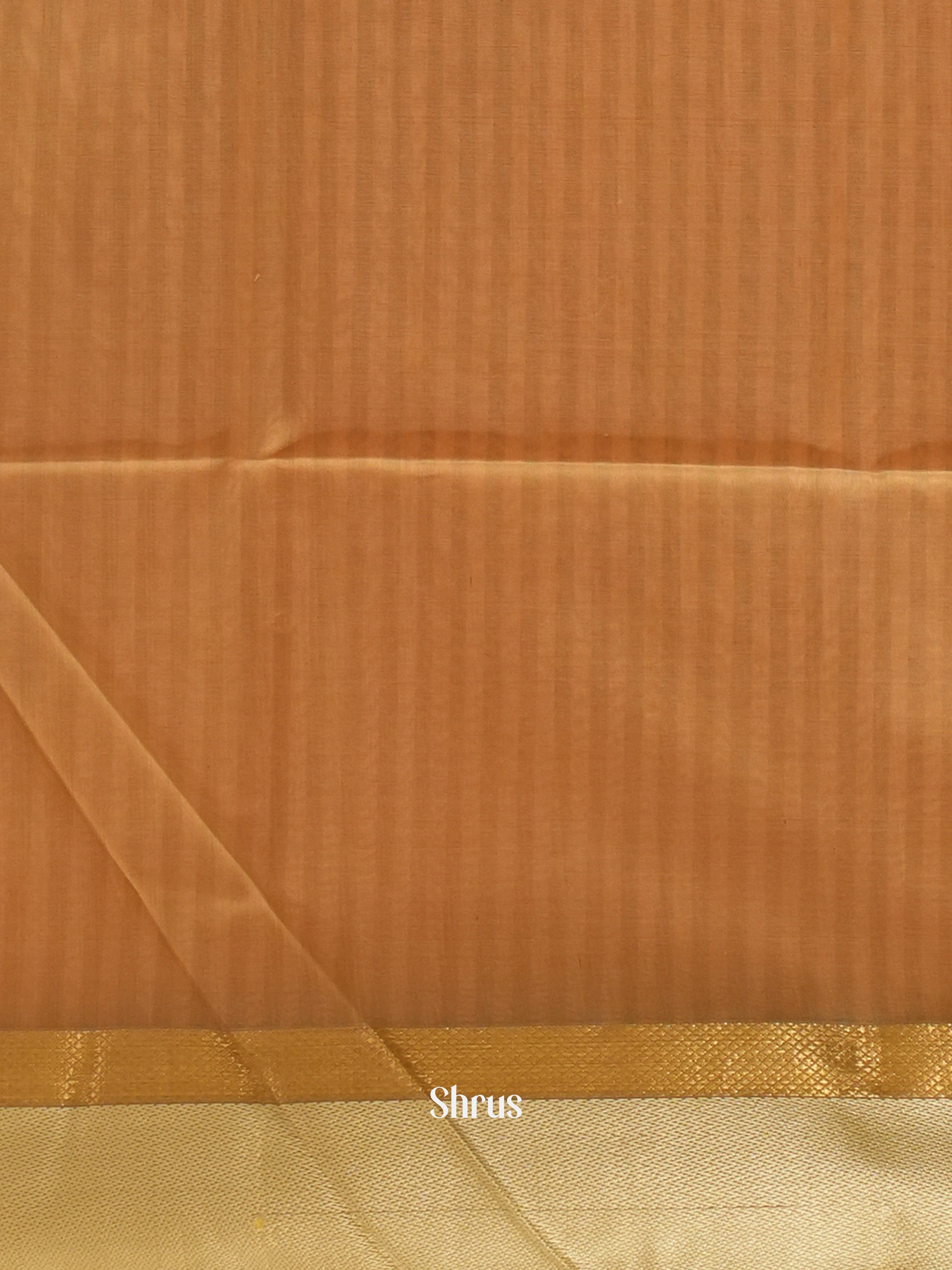 Peach & beige - Maheshwari silkcotton Saree - Shop on ShrusEternity.com