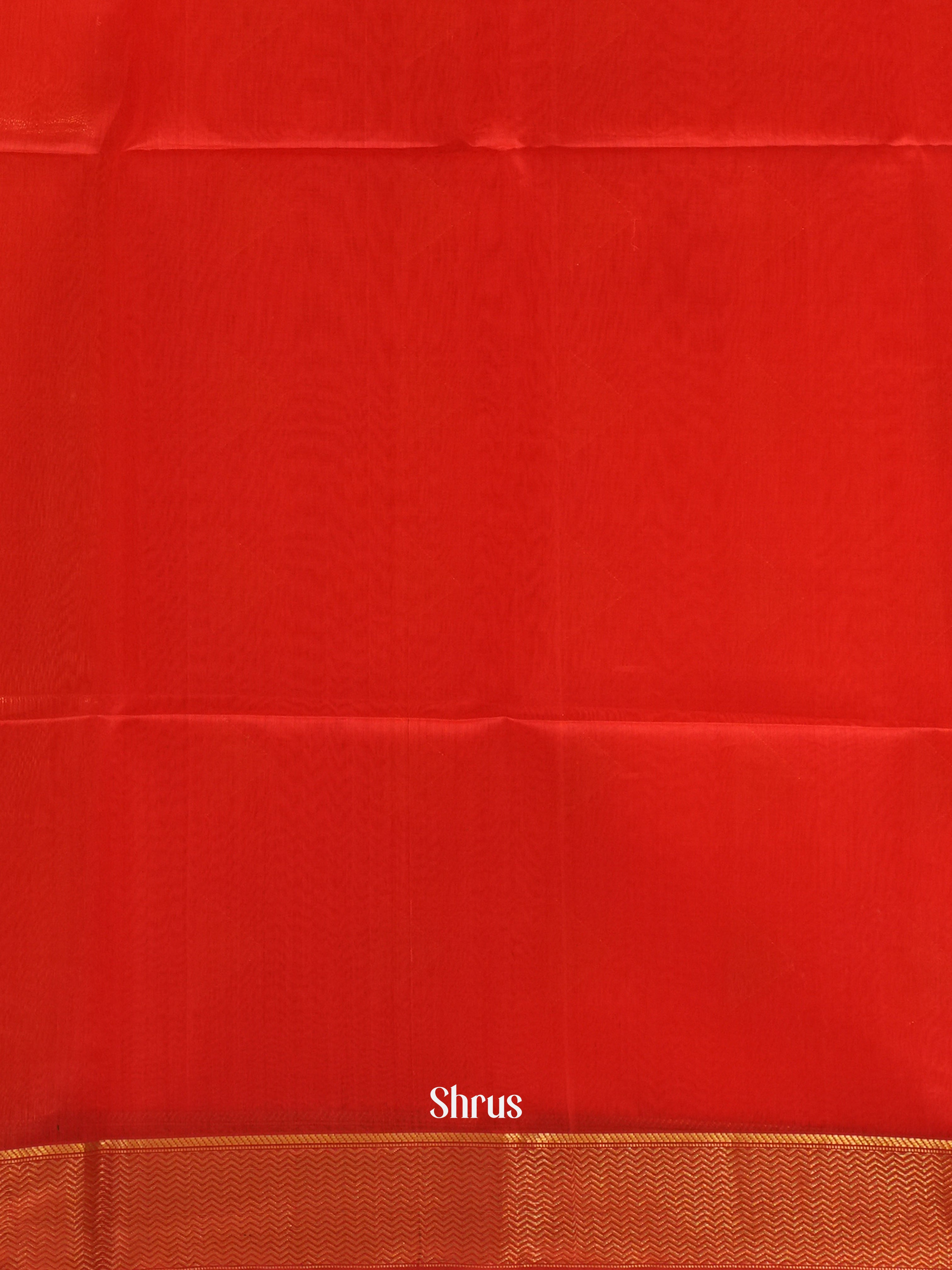 Red(Single Tone) - Maheshwari silkcotton Saree - Shop on ShrusEternity.com
