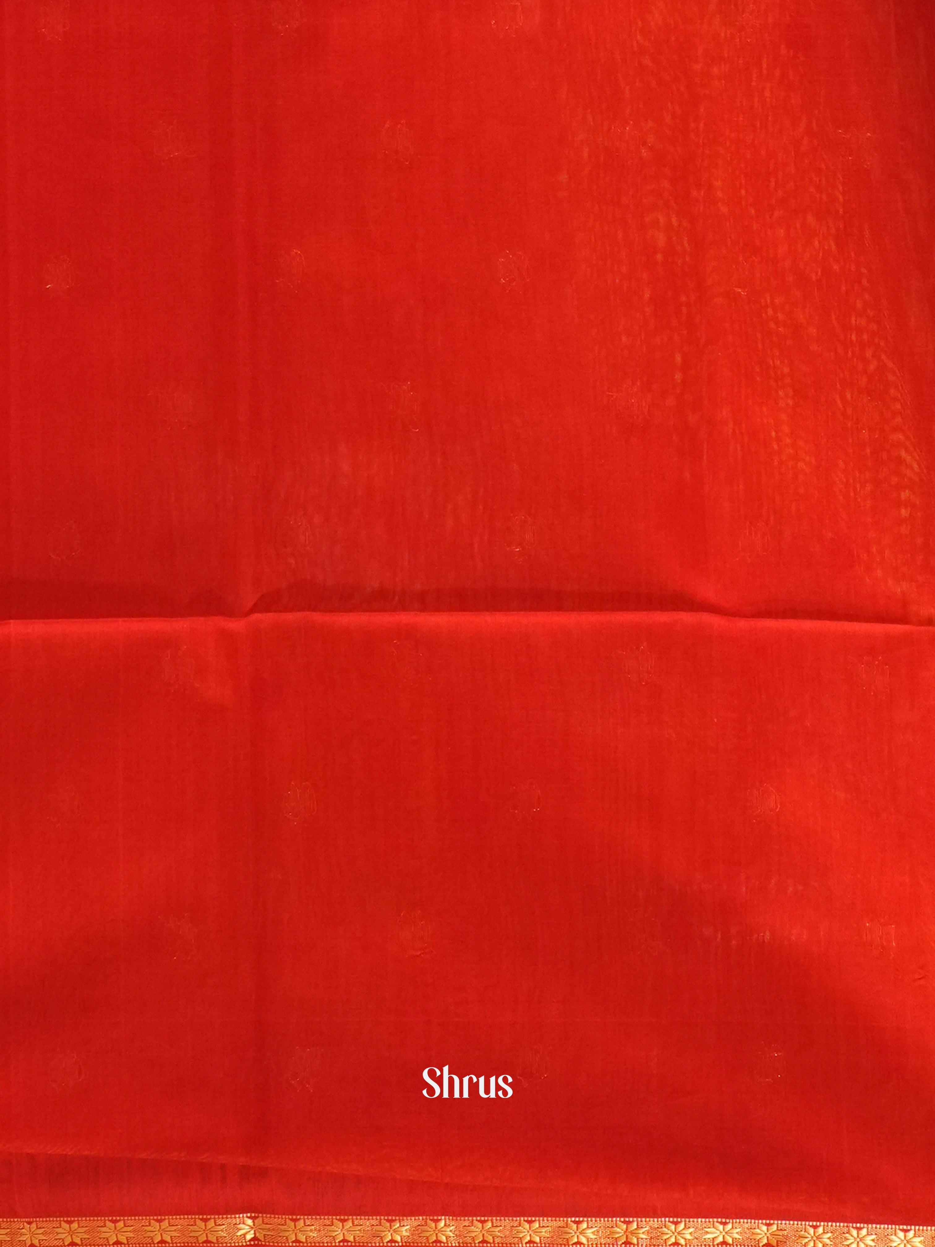 Fire Orange And Red- Maheshwari Silk Cotton Saree - Shop on ShrusEternity.com