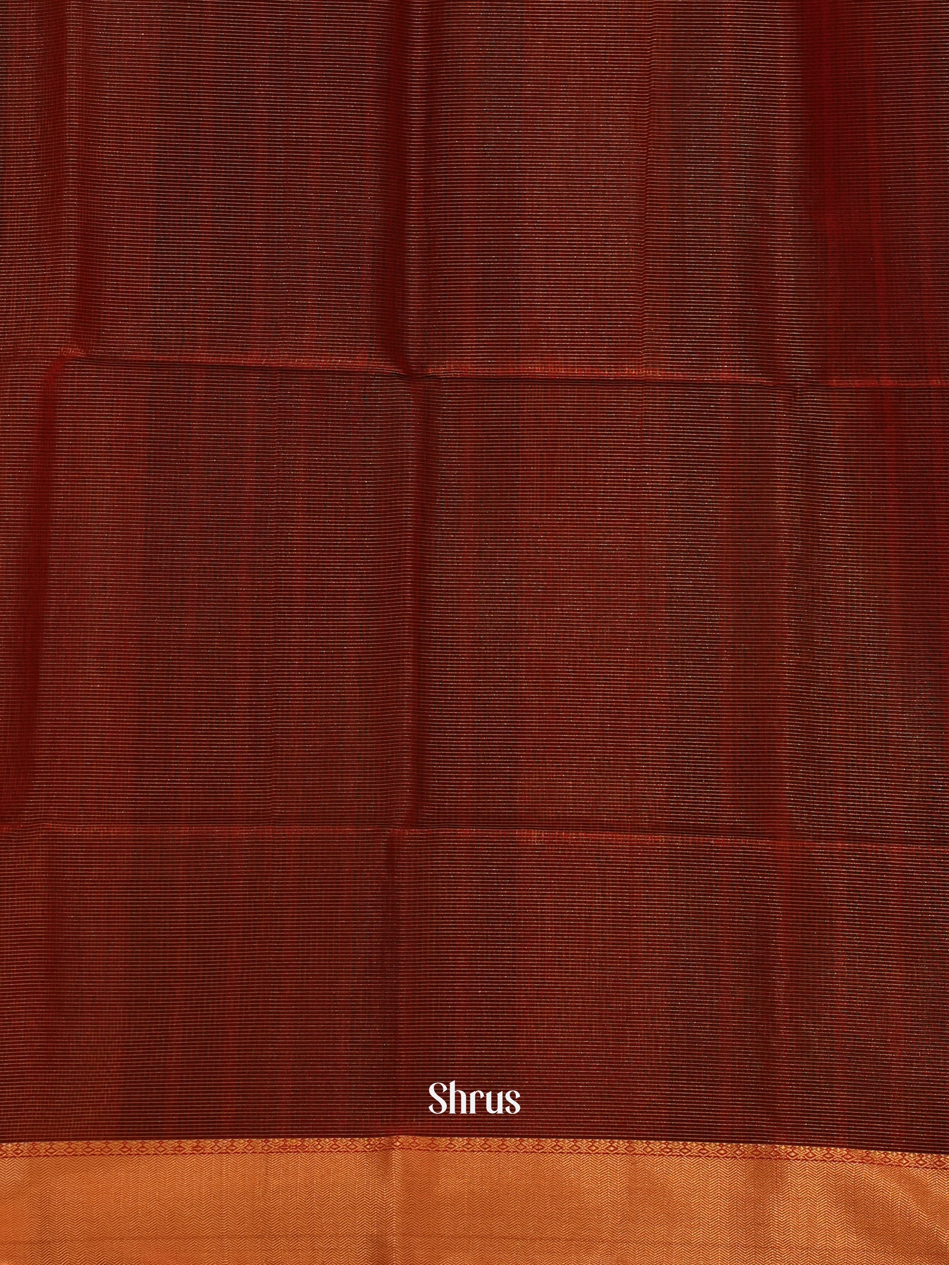 Black & Maroon - Maheshwari Silk Cotton Saree - Shop on ShrusEternity.com