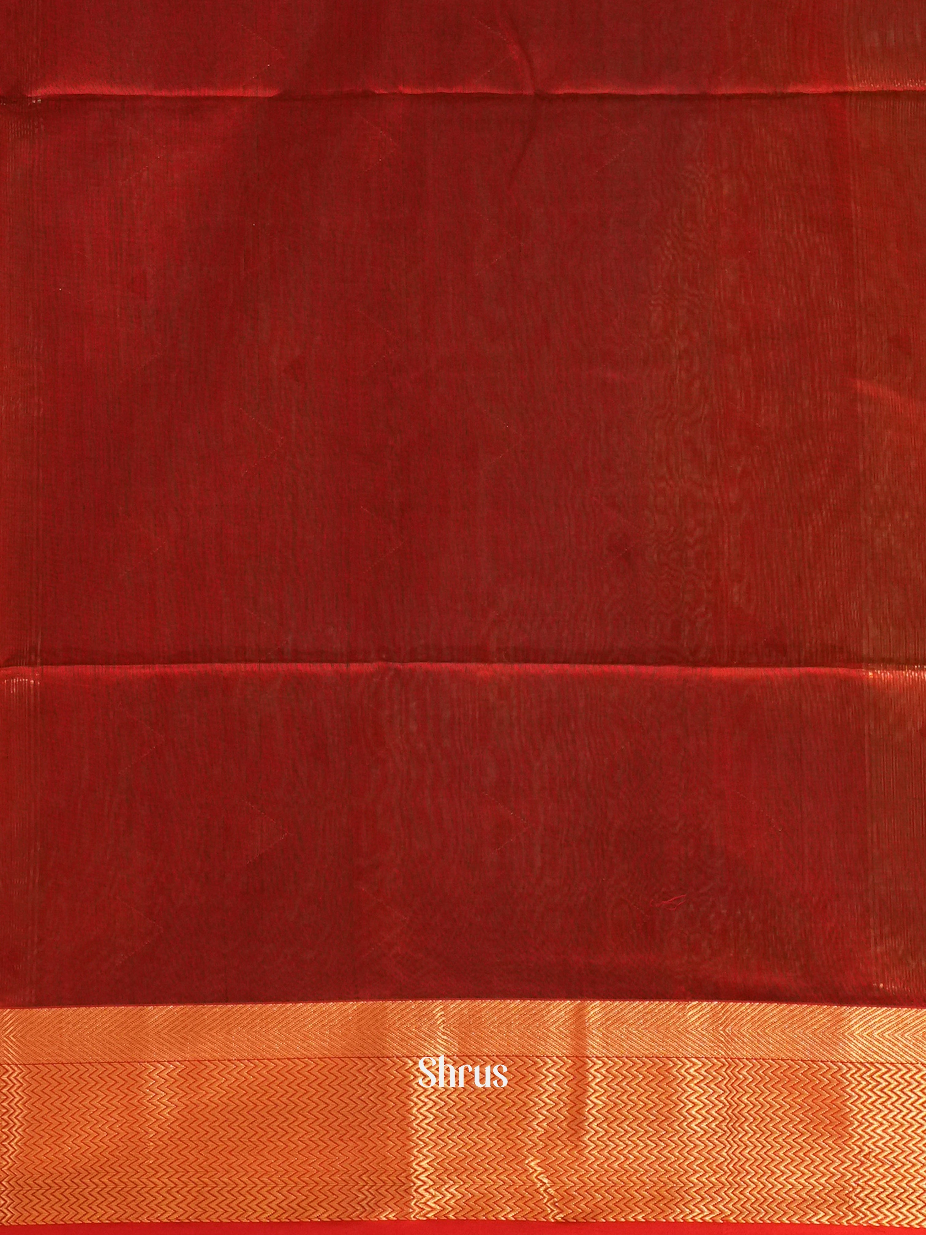 Grey & Red - Maheswari Silk Cotton Saree - Shop on ShrusEternity.com