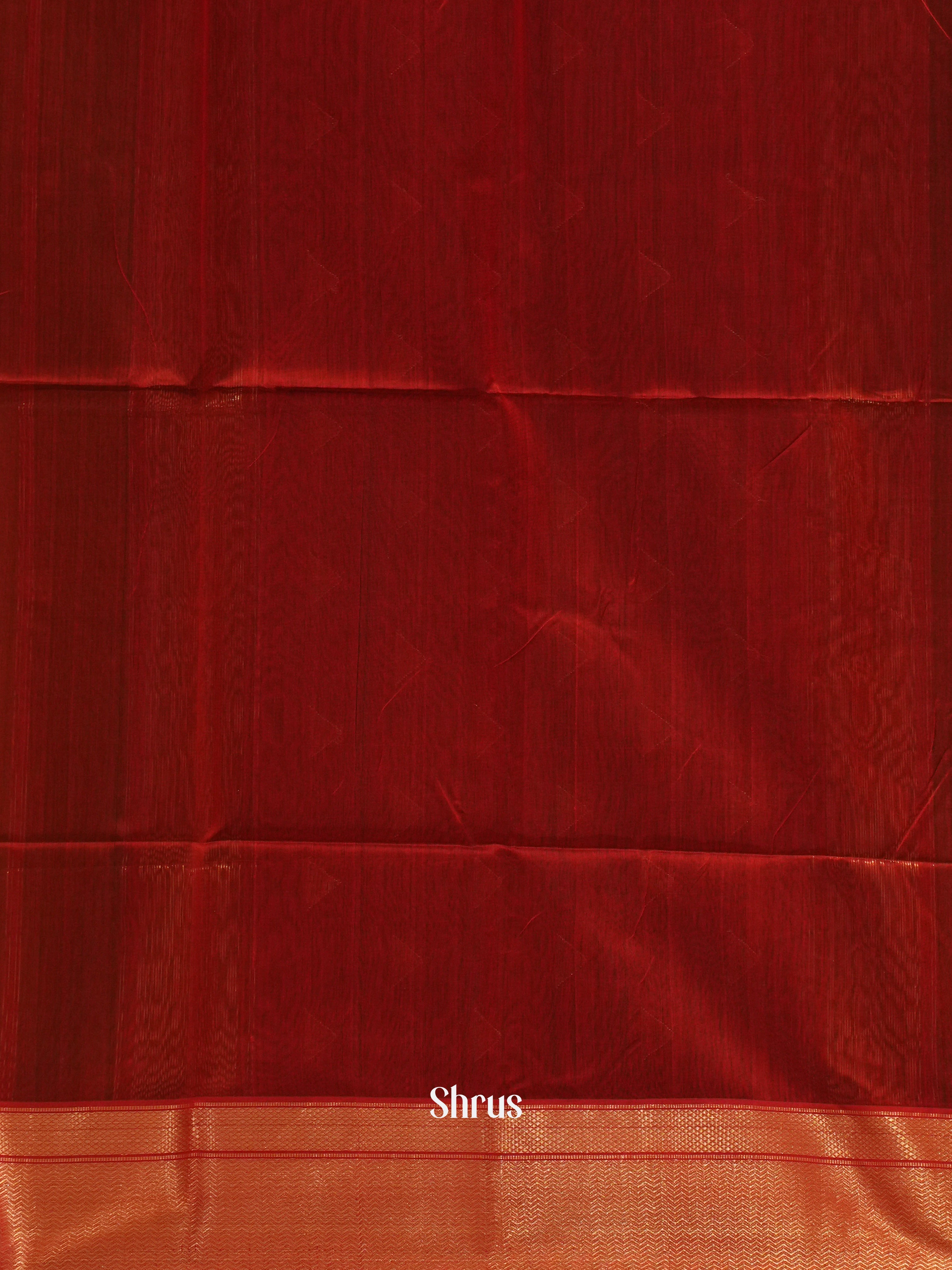 Green & Red - Maheshwari silk Cotton Saree - Shop on ShrusEternity.com