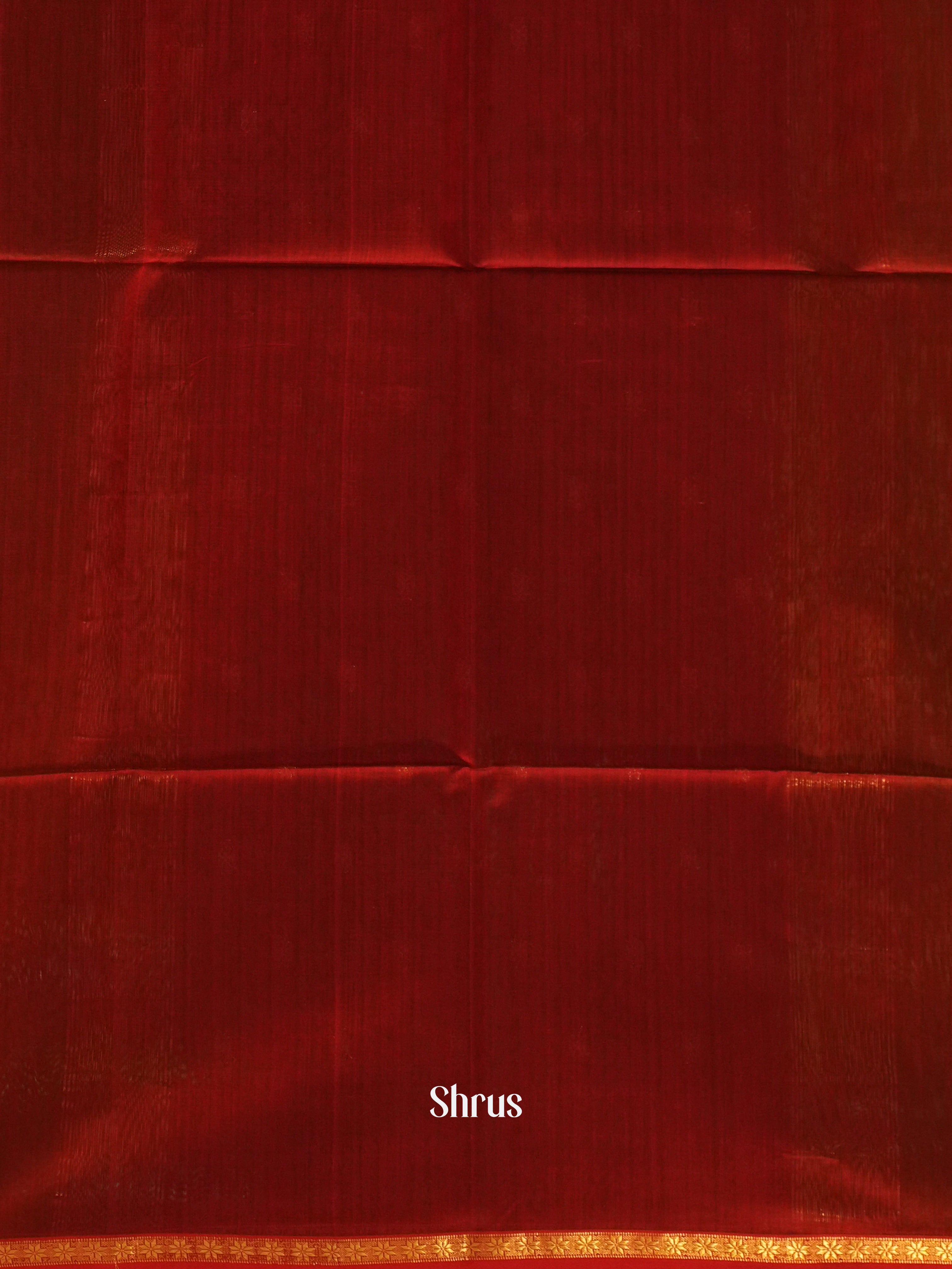 Green & Red - Maheshwari Silk Cotton Saree - Shop on ShrusEternity.com