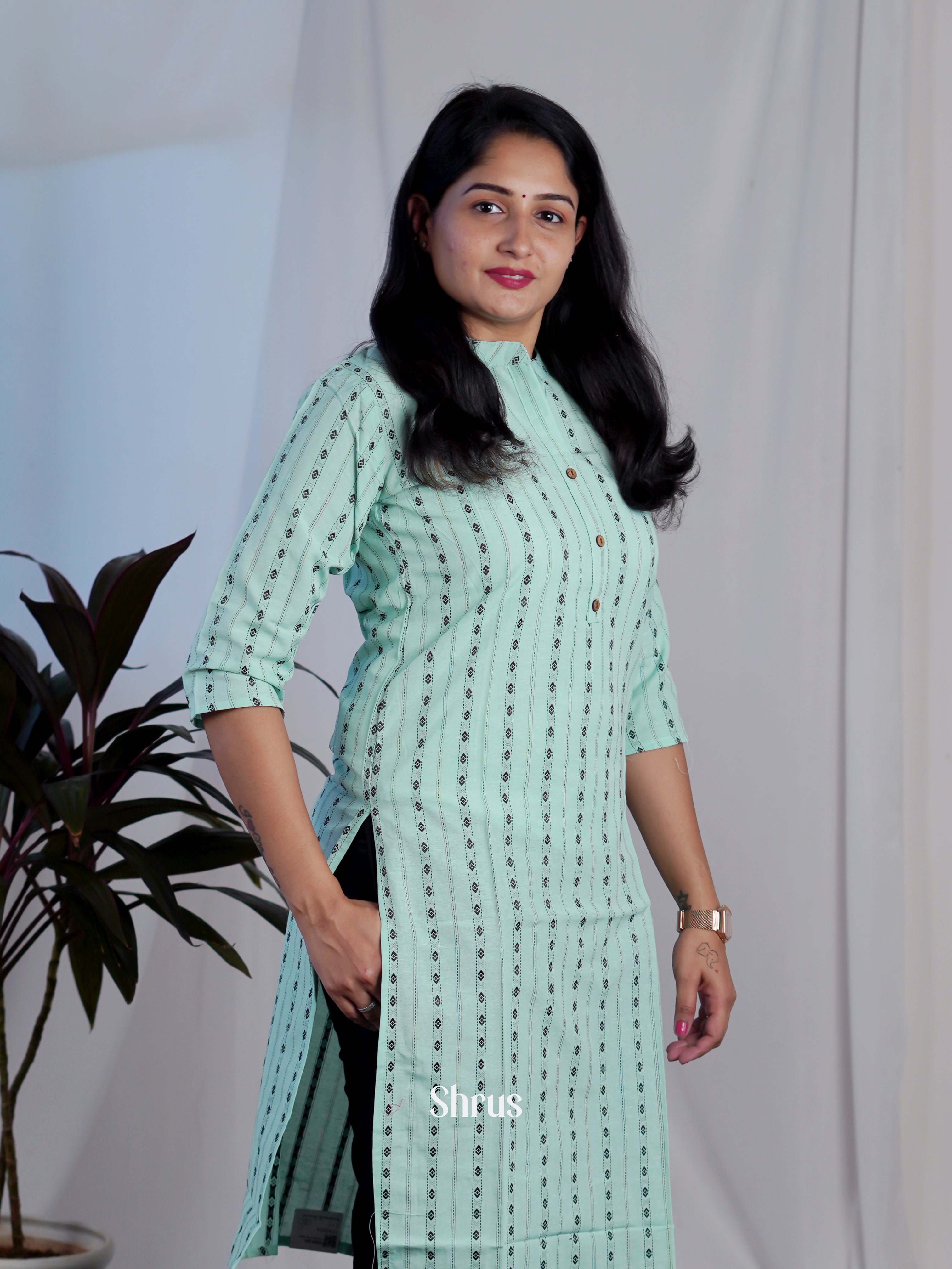 Teal - Readymade Kurti - Shop on ShrusEternity.com