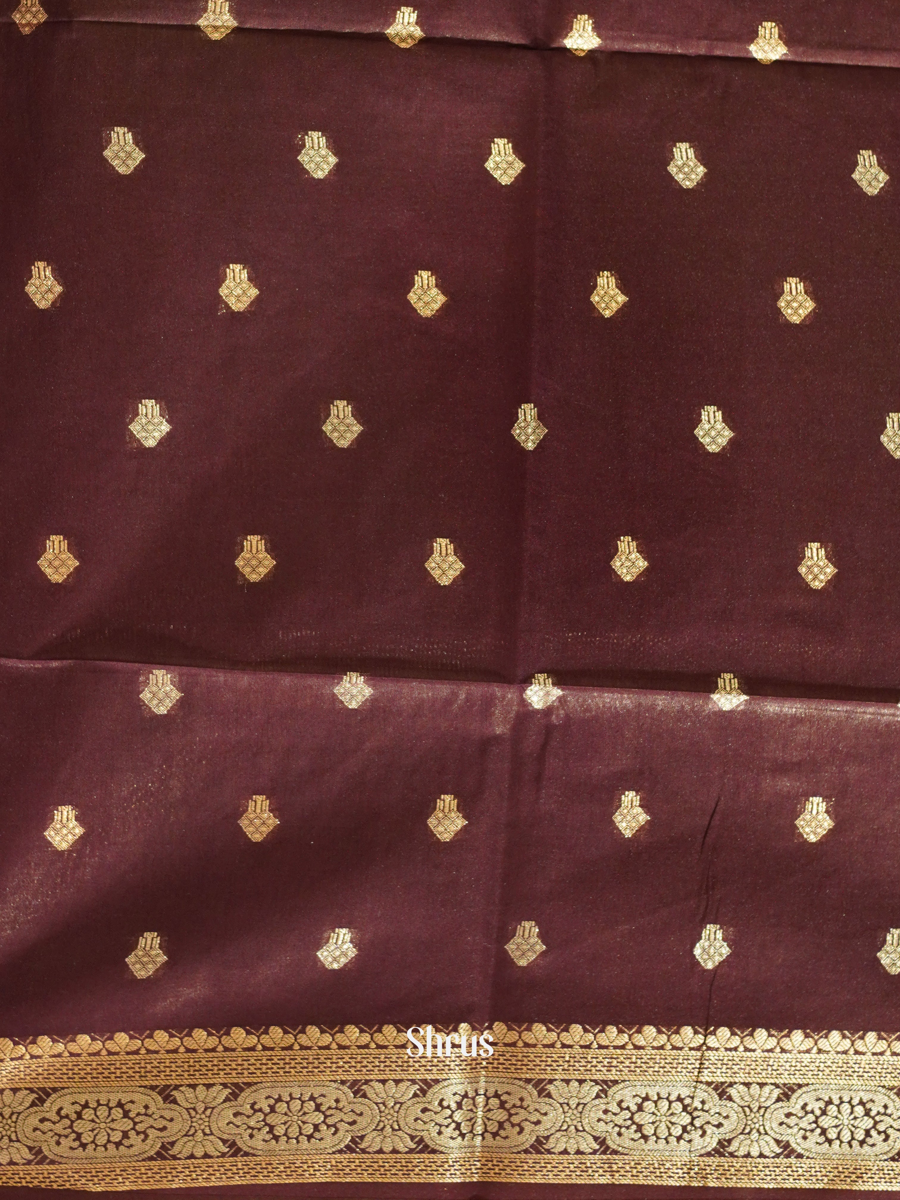 Black & Brown - North silkcotton Saree - Shop on ShrusEternity.com