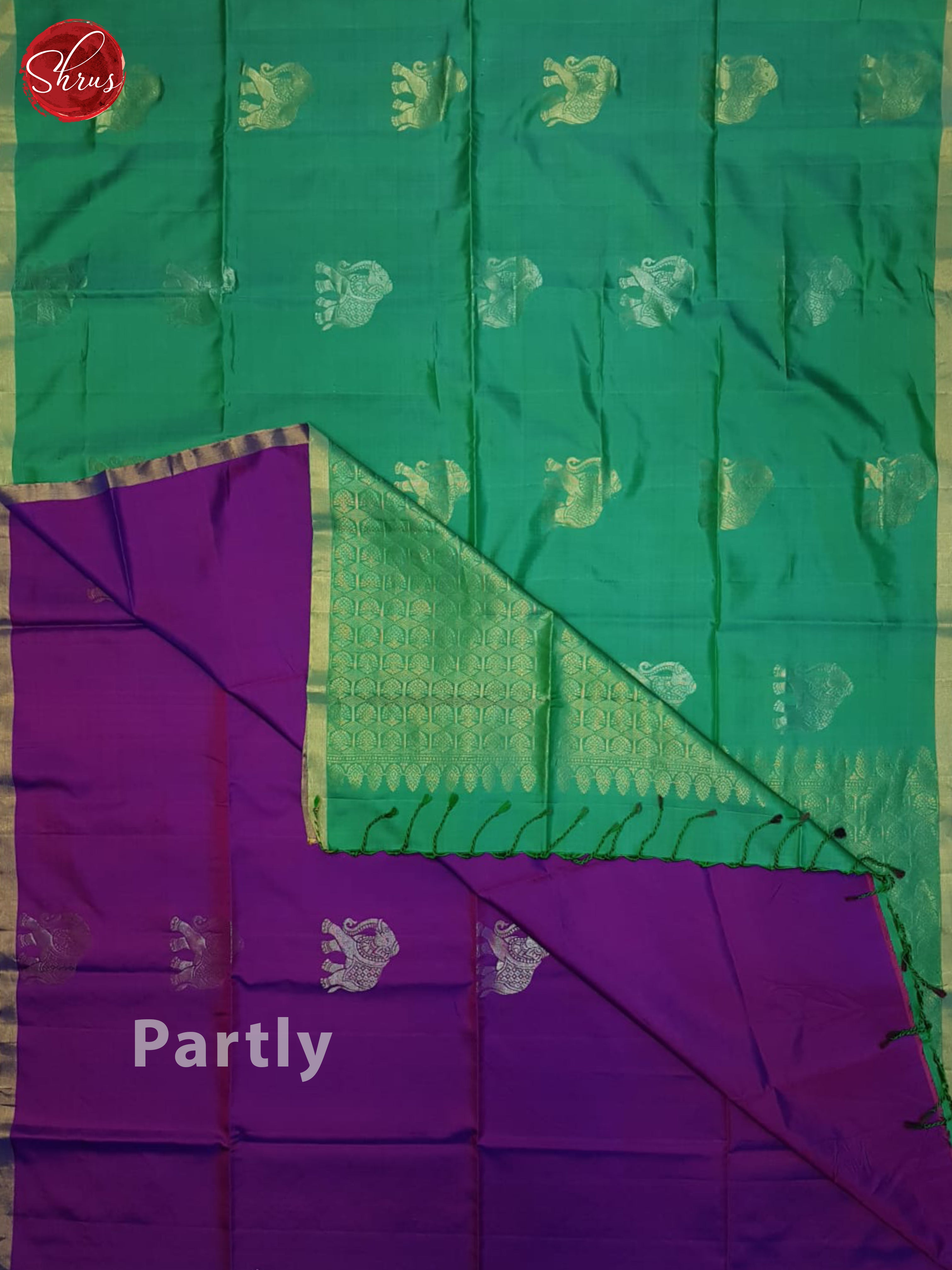 Green And Purple - Soft silk saree - Shop on ShrusEternity.com