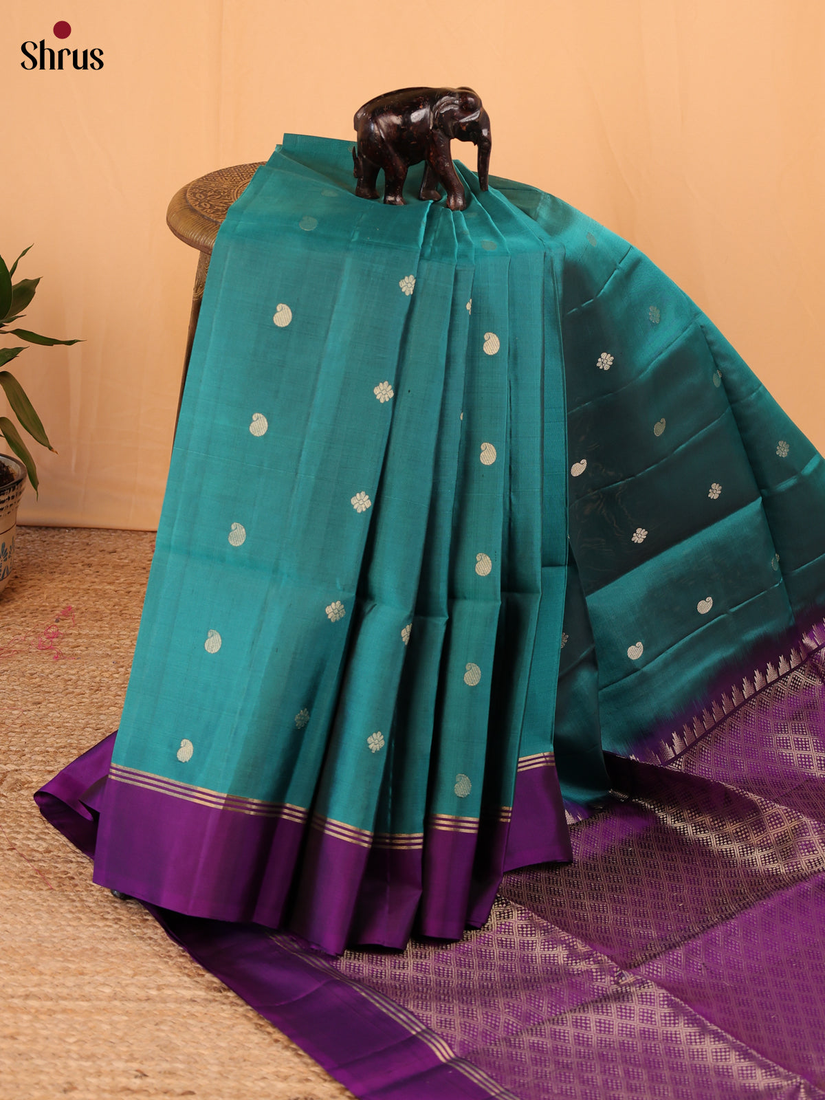 Blue & Violet - Soft Silk Saree - Shop on Shrus.com