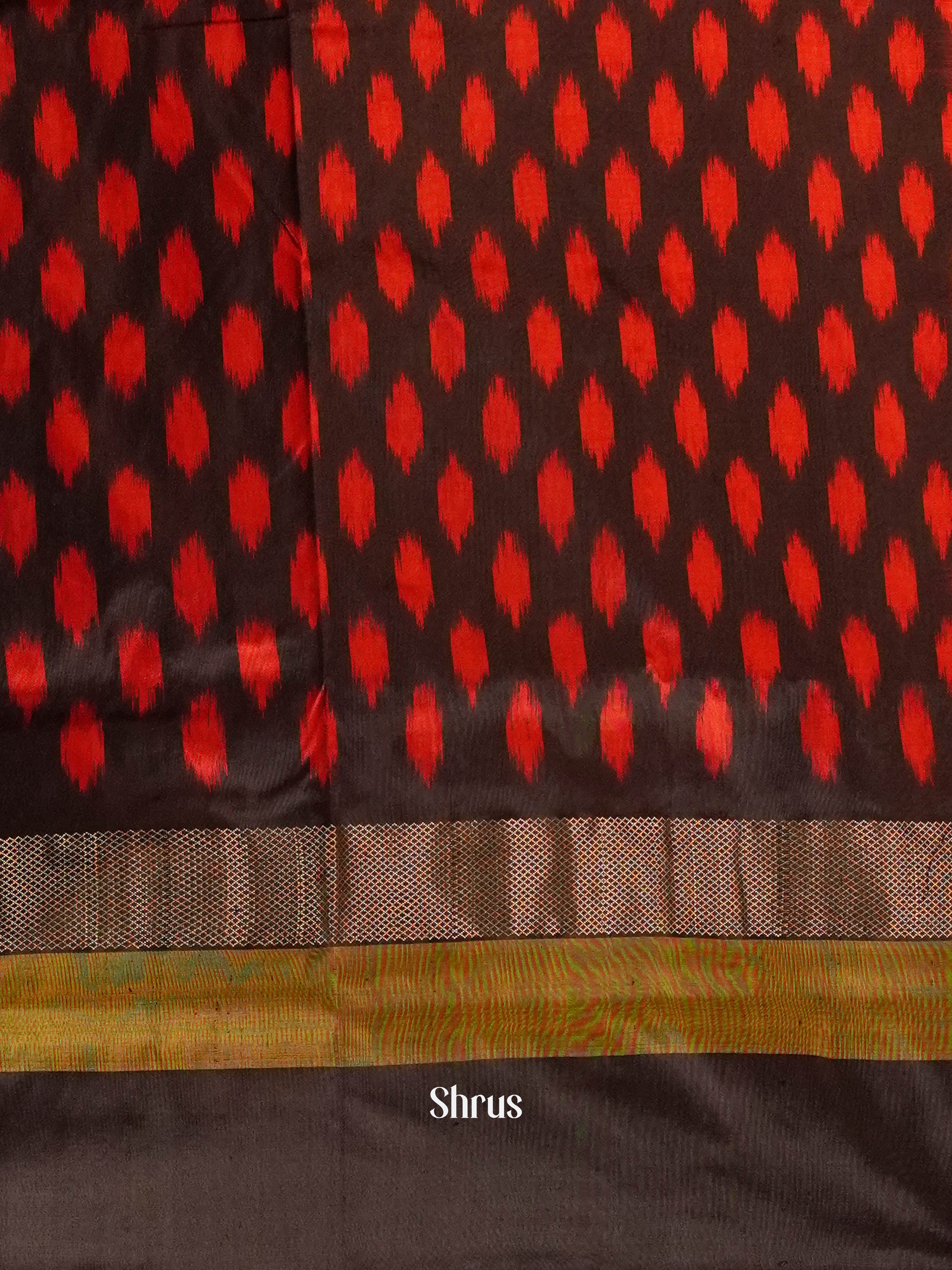 Orange & Brown - Ikkat Silk - Shop on ShrusEternity.com