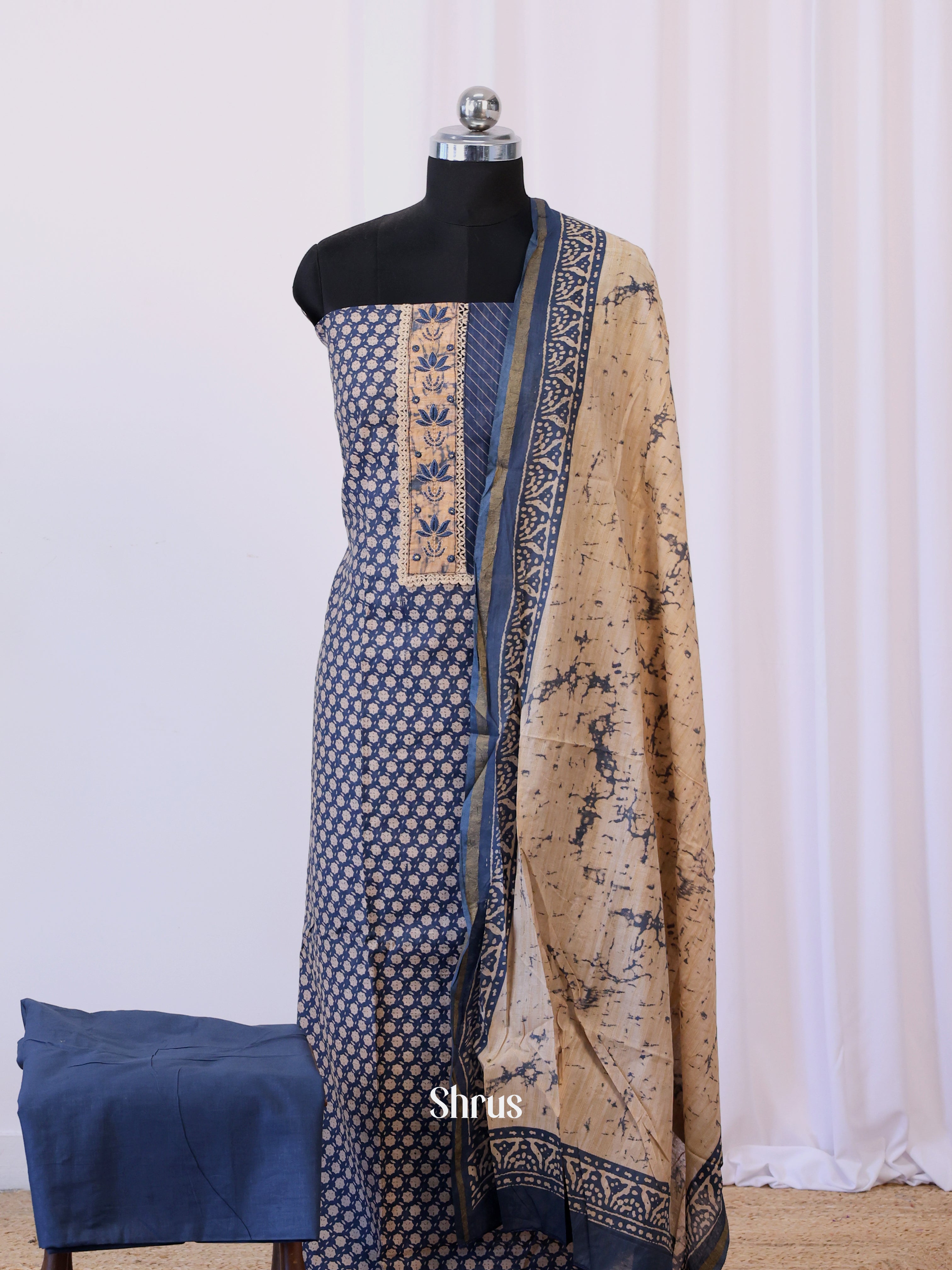 Blue & Beige - Cotton salwar - Shop on Shrus.com