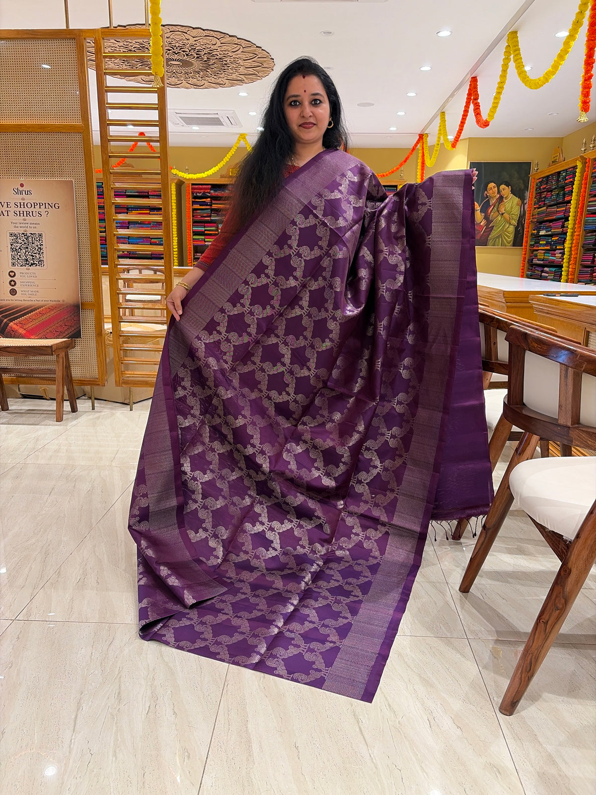 Deepan purplish wine Soft Silk Saree