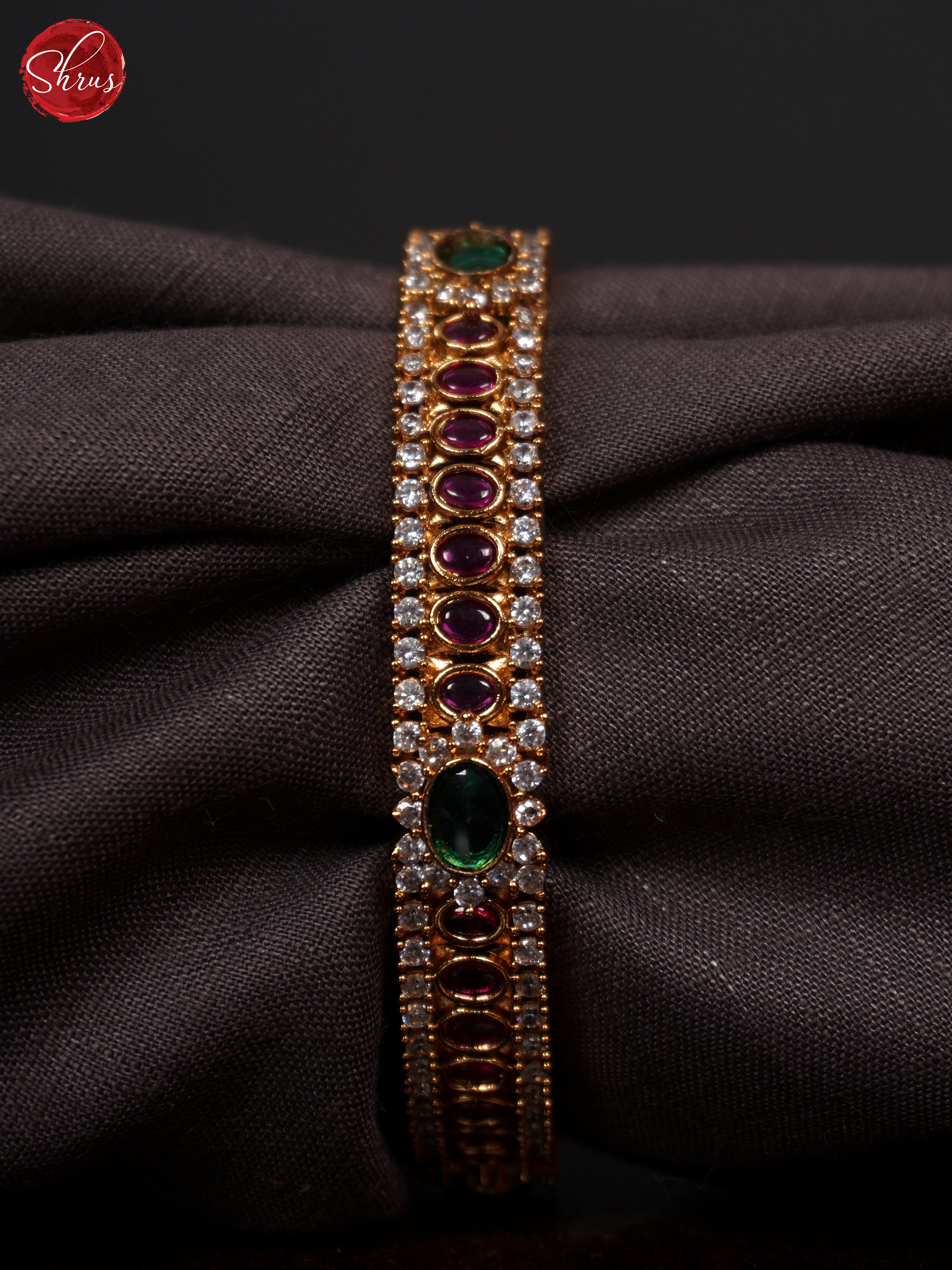 3G21033 - Kemp and Emerald with Green stone Bangle - 2.8 - Shop on ShrusEternity.com