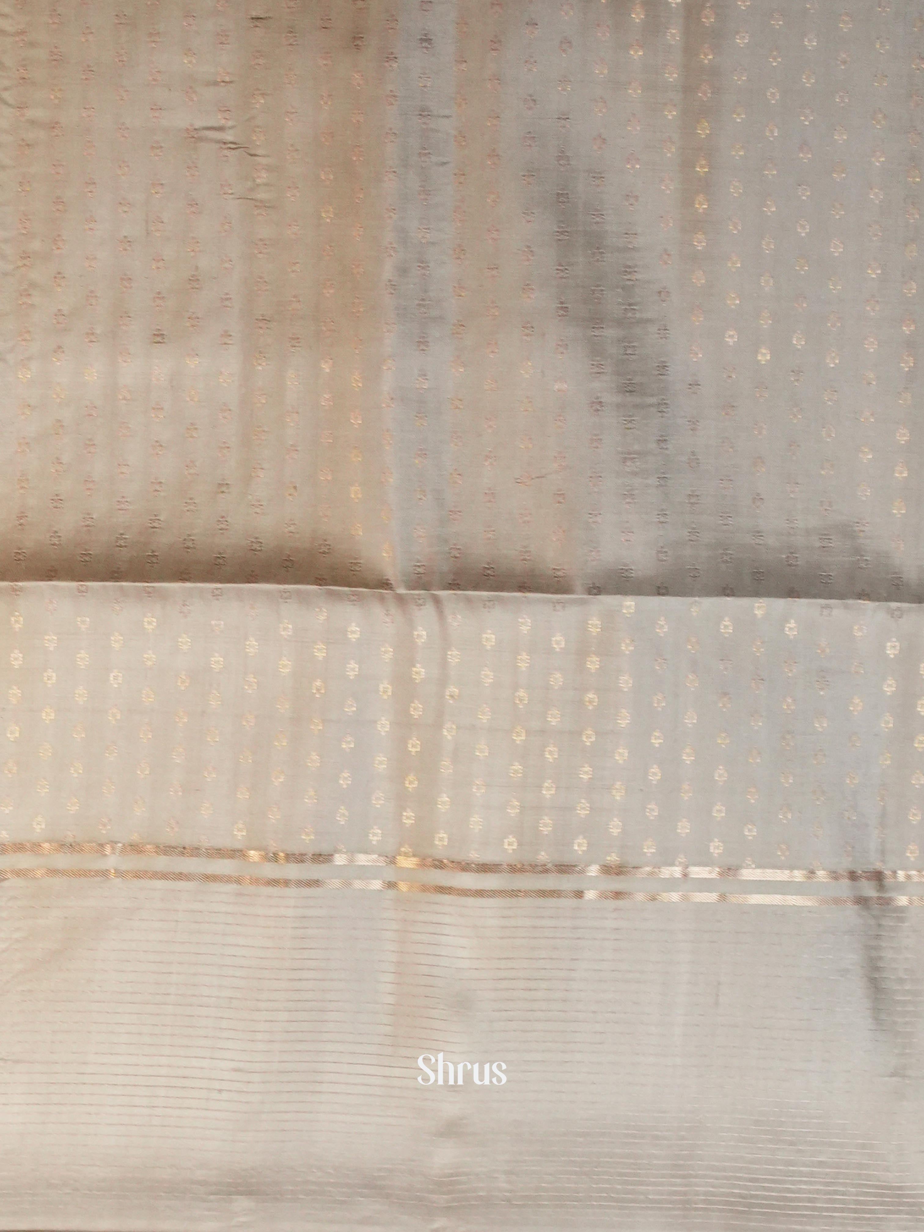 Beige & Pinkish Maroon - Soft Silk Saree - Shop on ShrusEternity.com