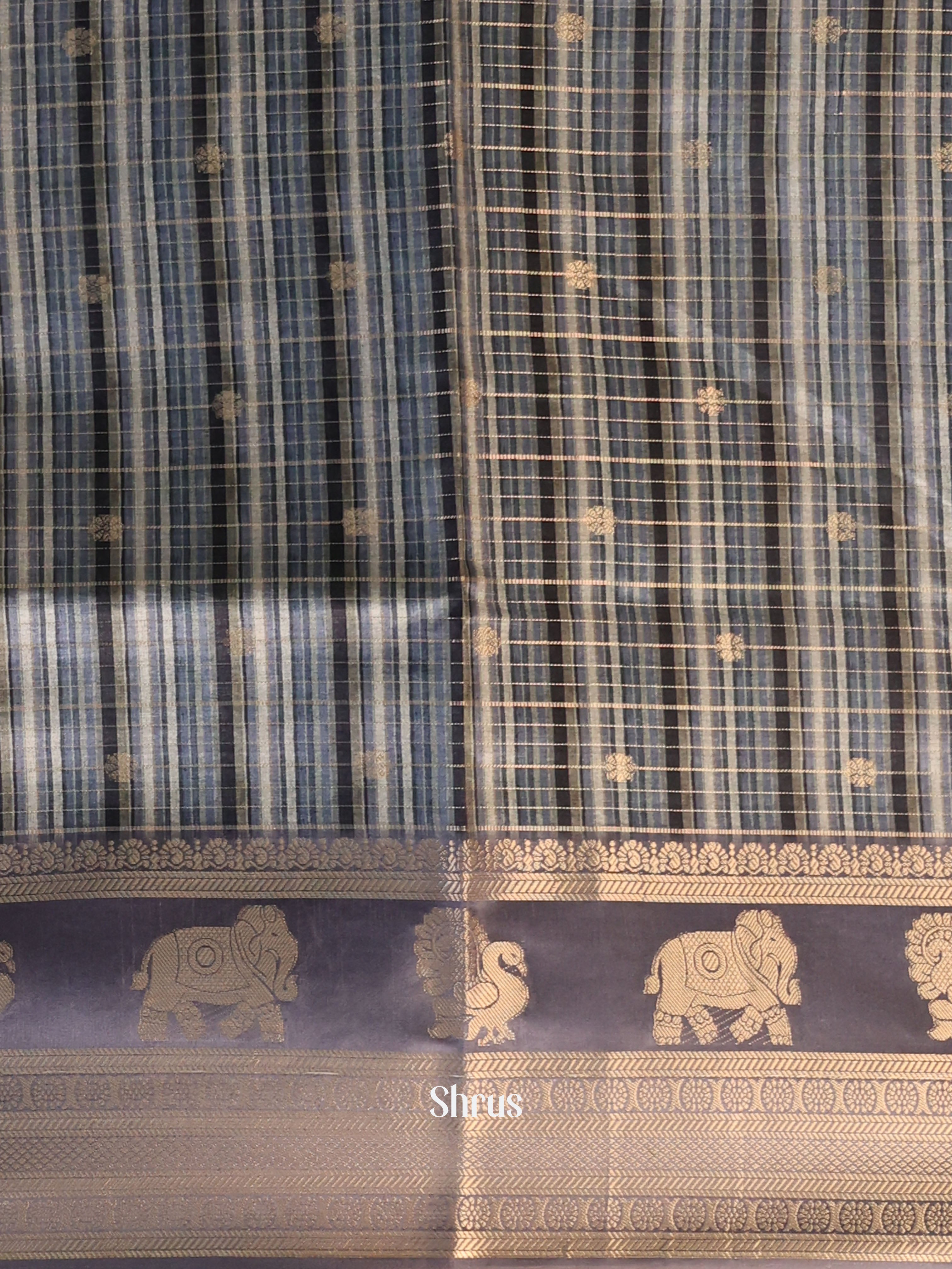 Lavender - Printed Semi Tussar Saree - Shop on Shrus.com