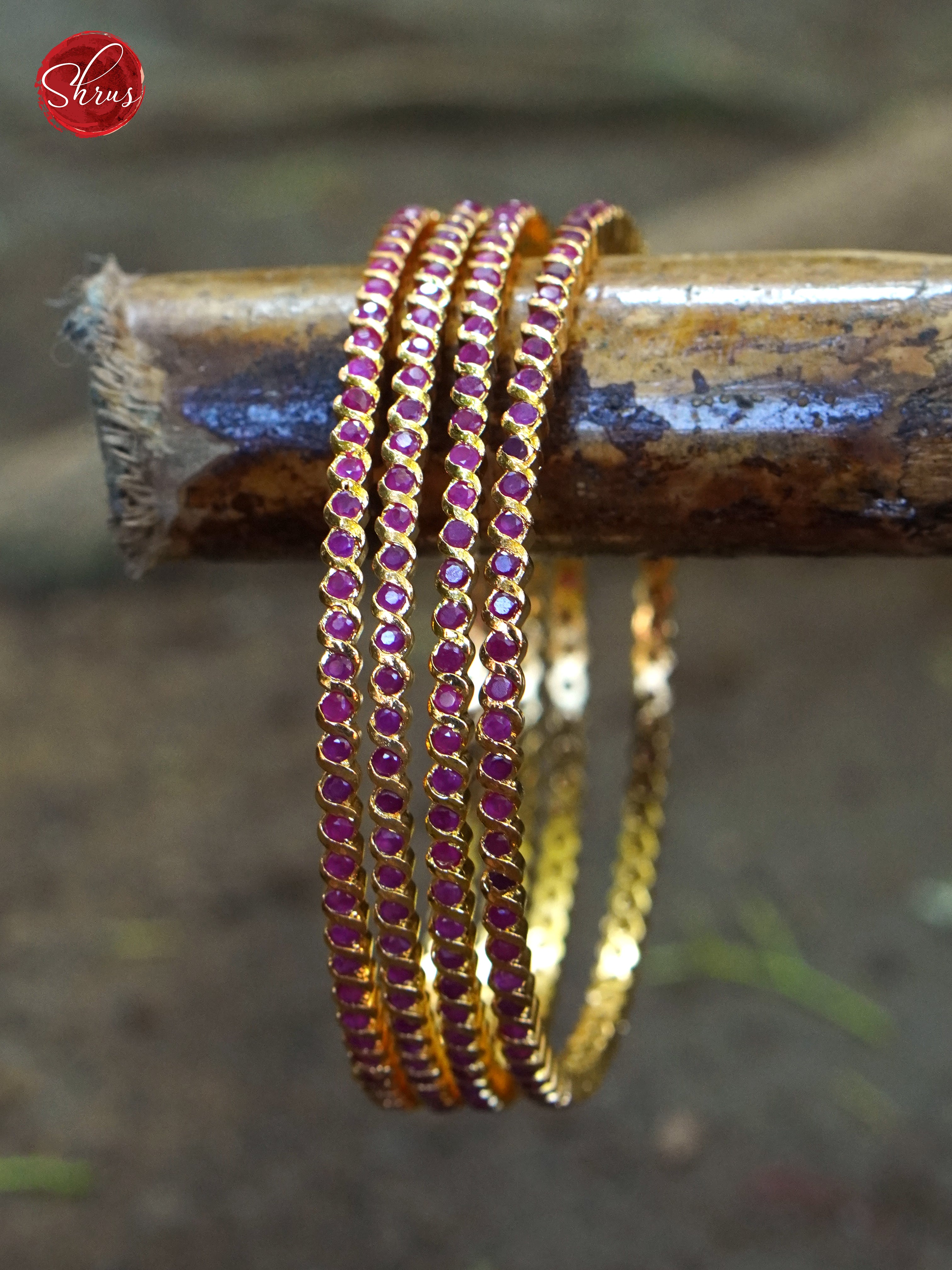 Red Stone Bangles  - Accessories