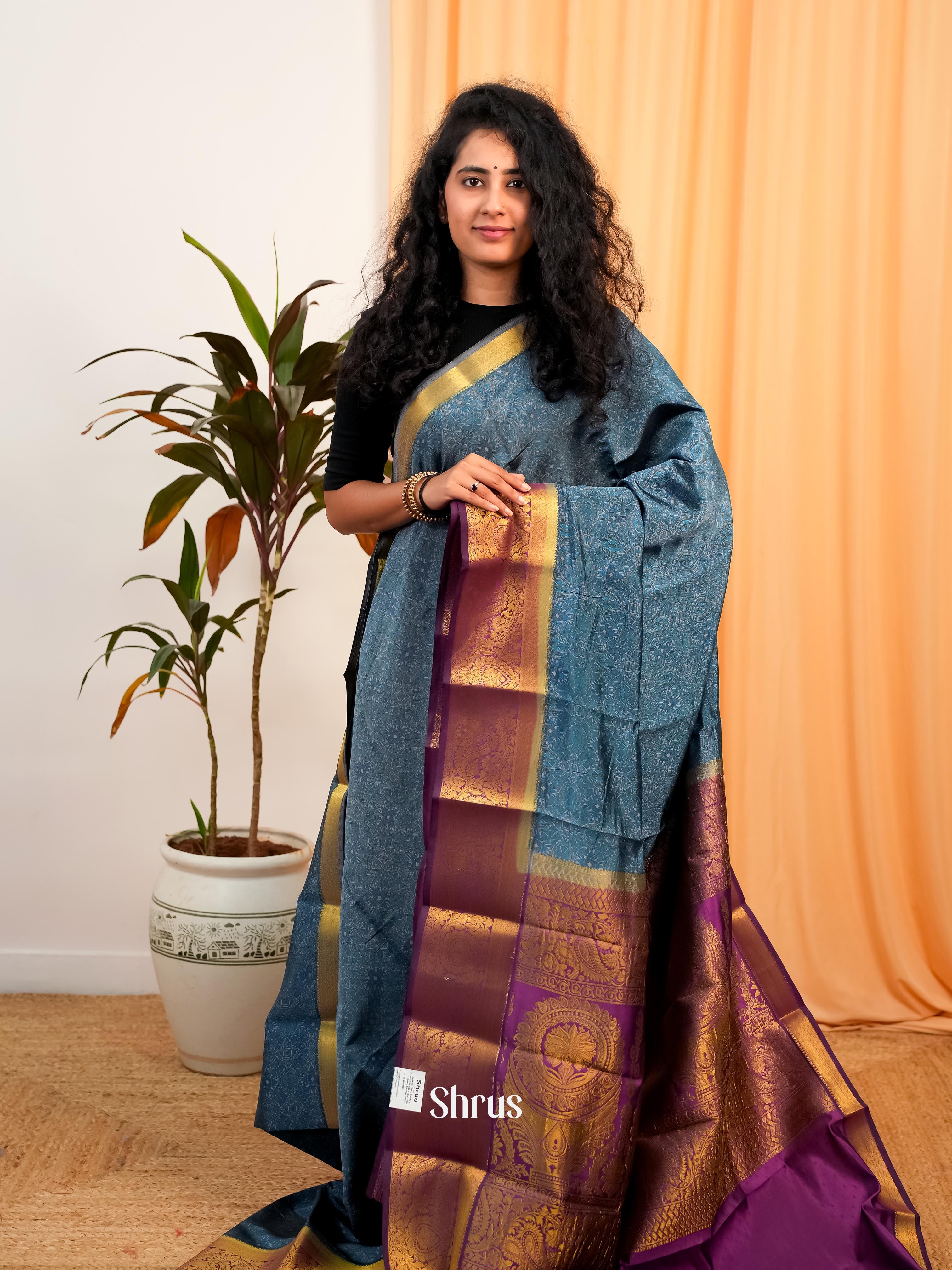 CIS19167 - Printed Silk Saree - Shop on Shrus.com