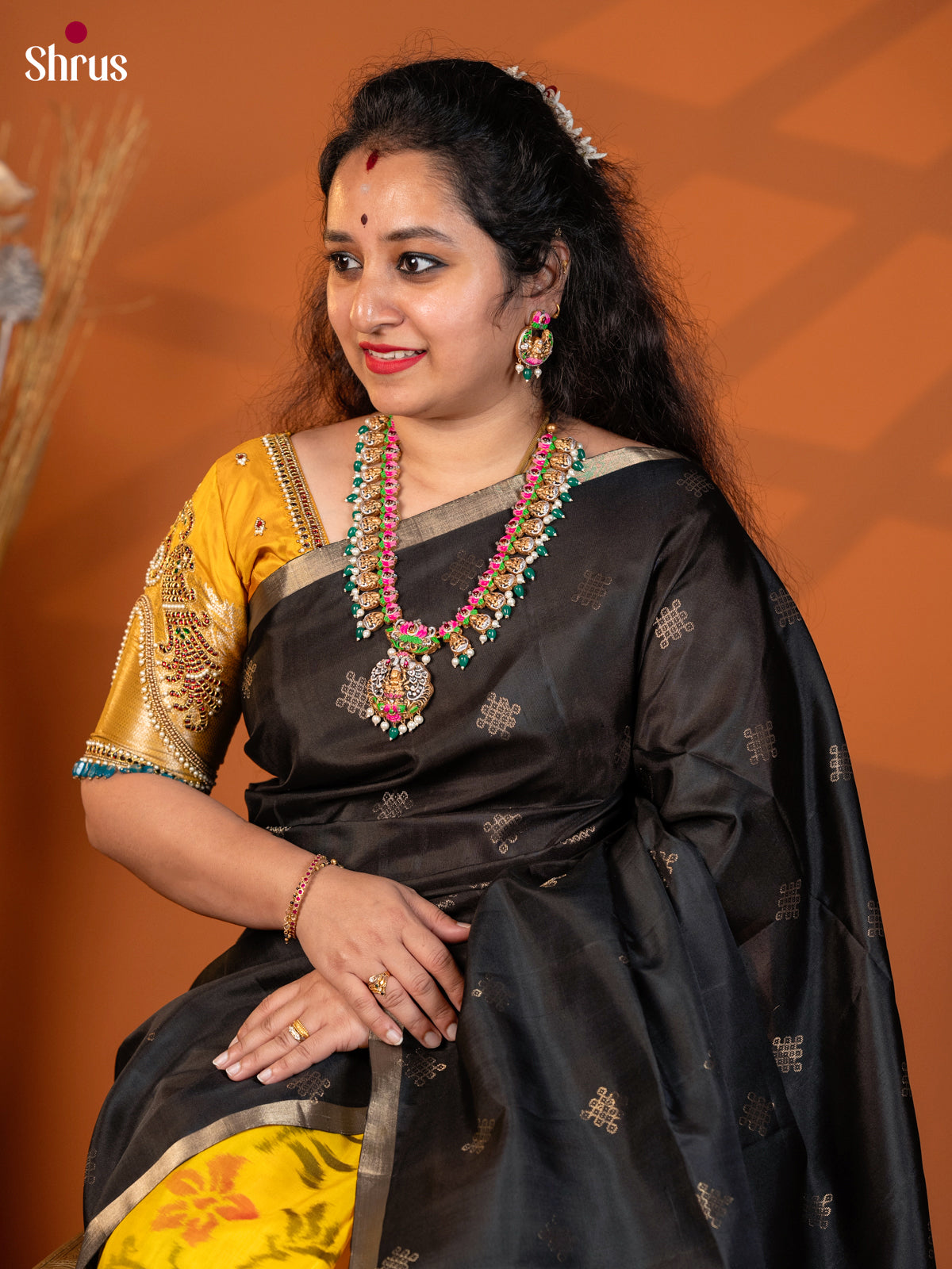 Lakshmi Haram with Lotus motifs Terracotta Jewellery- Accessories