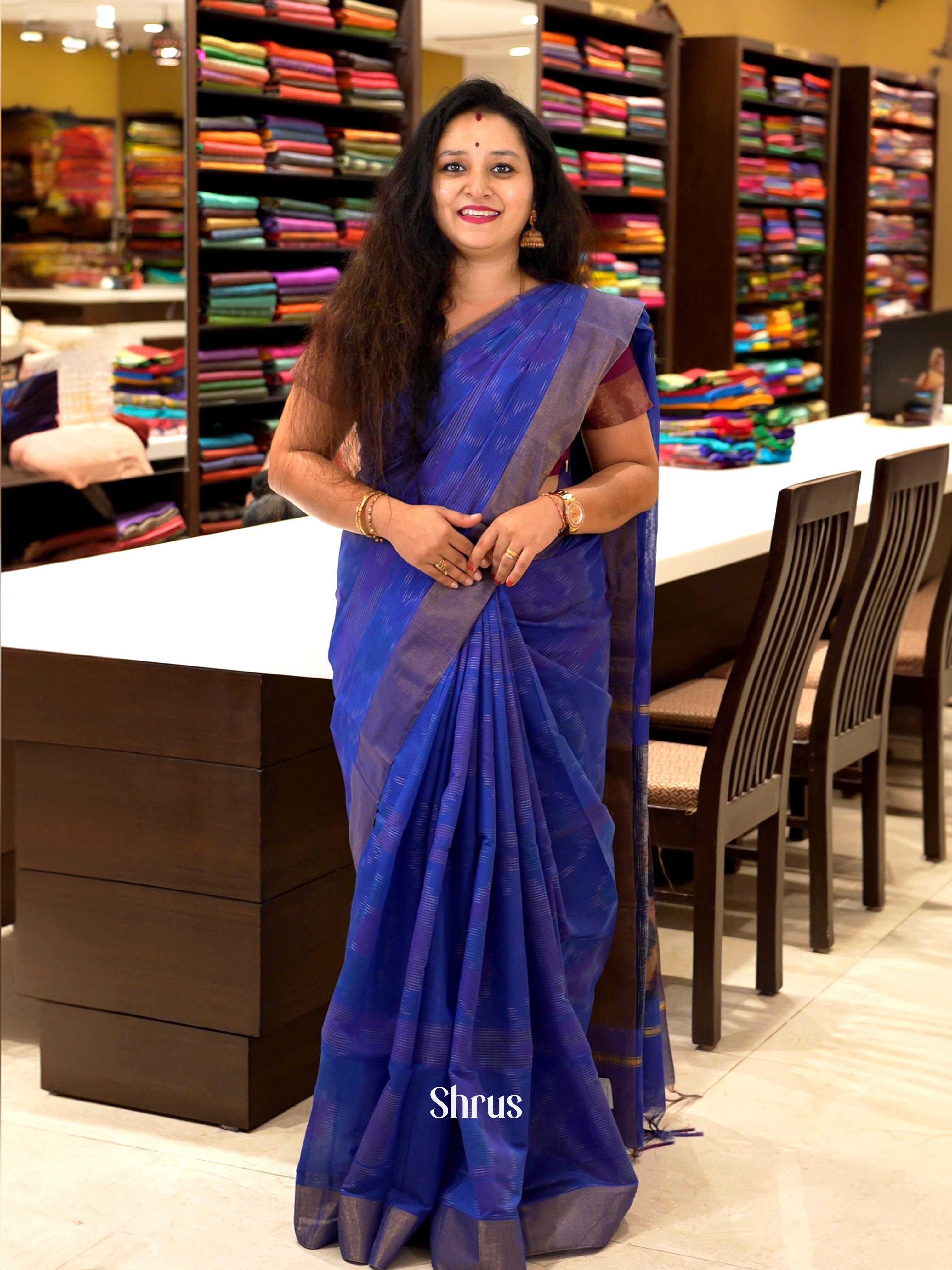 CHS10918 - Ikkat Kora Saree - Shop on ShrusEternity.com