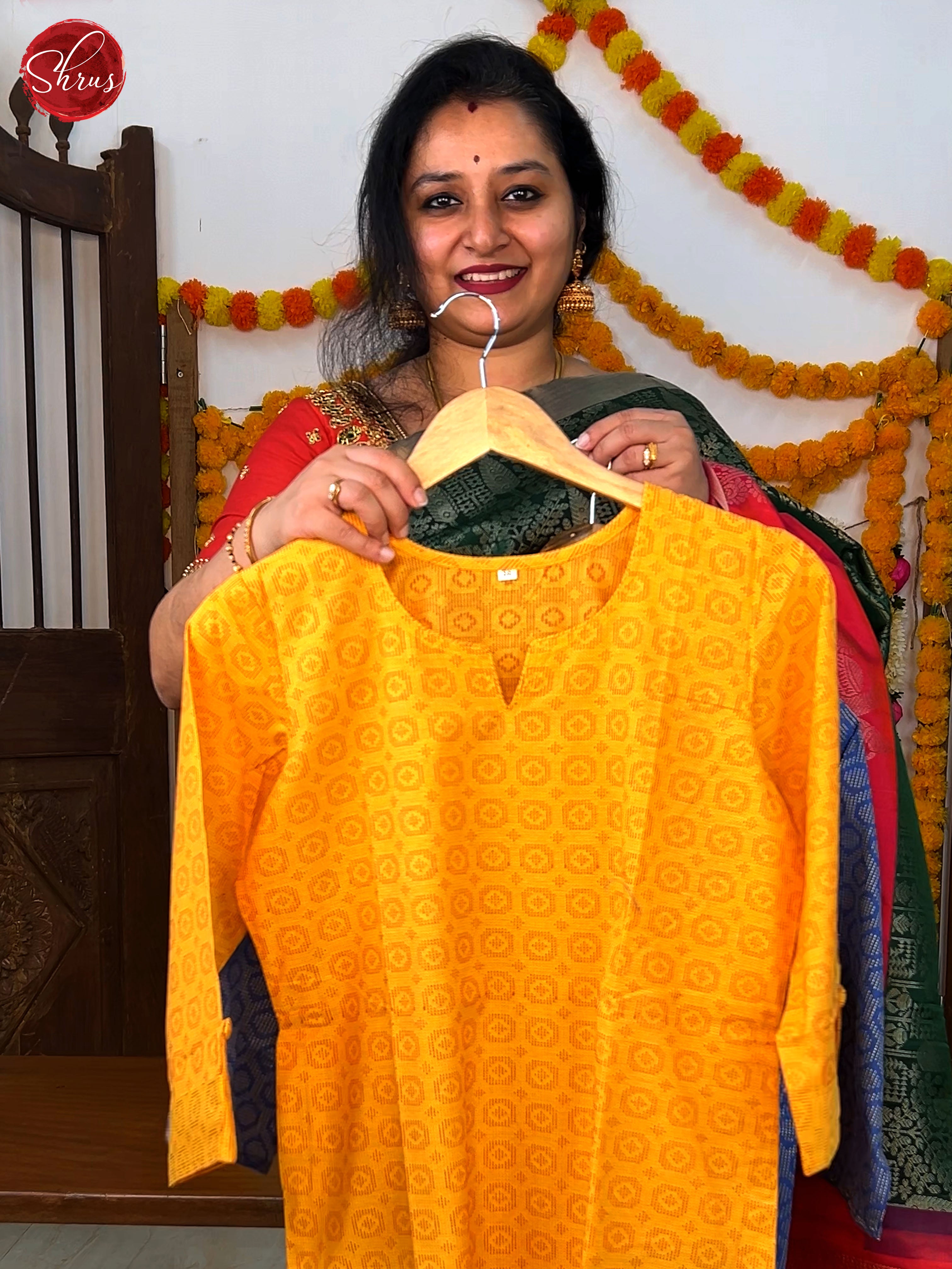 Mustard -pattern  Readymade kurti - Shop on ShrusEternity.com