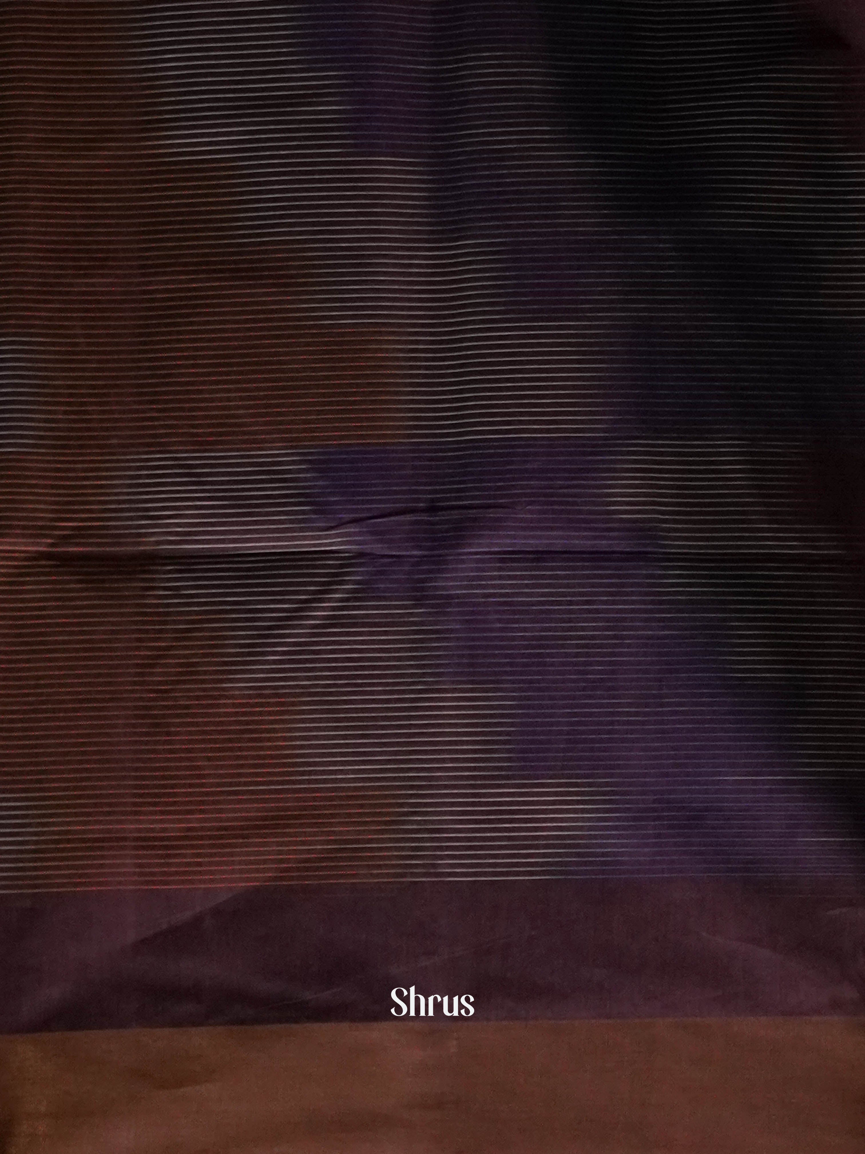 Brown & Purple - Ikkat Kora Saree - Shop on ShrusEternity.com