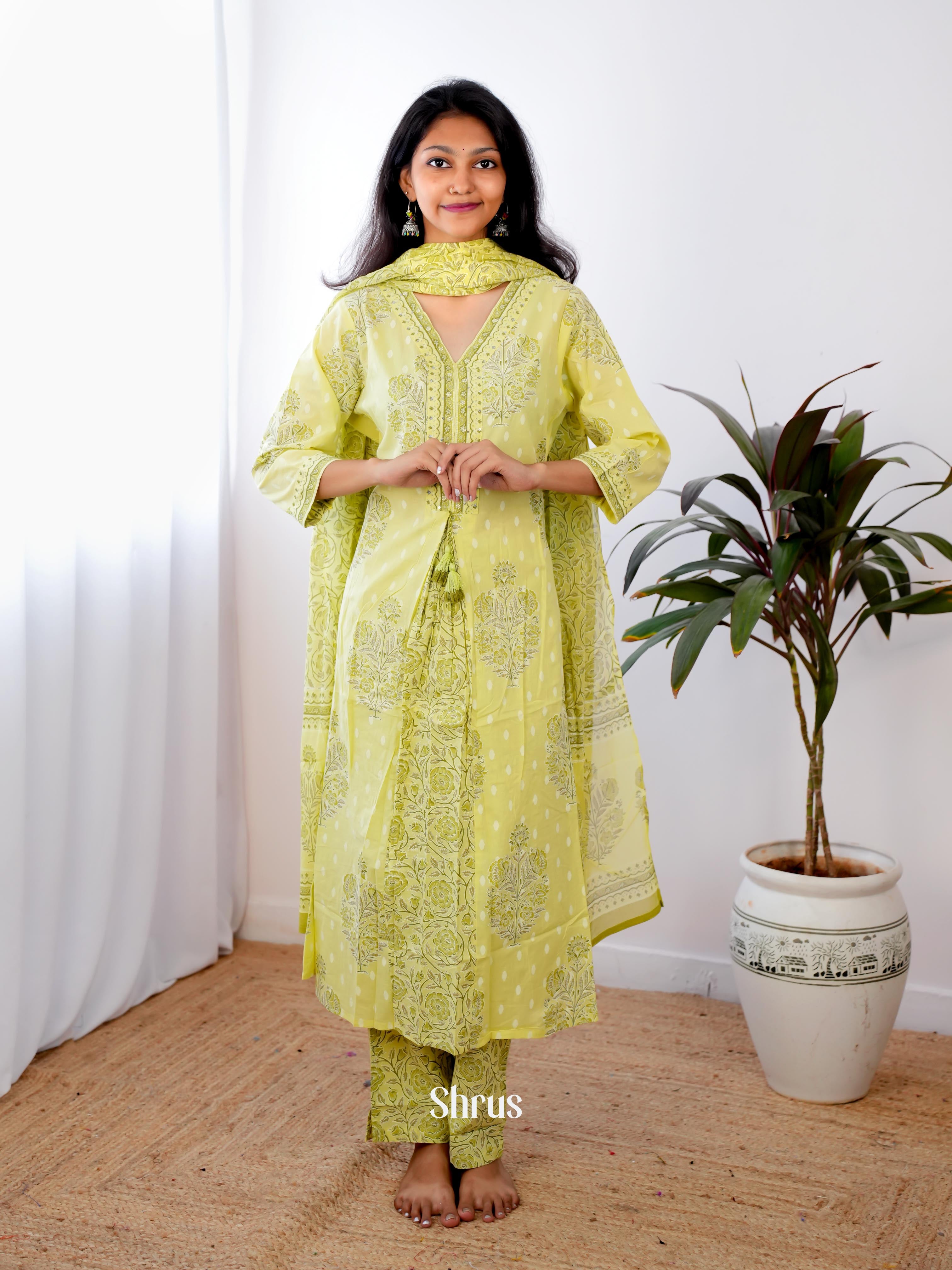 Green - 3pc Printed Readymade Suits - Shop on ShrusEternity.com