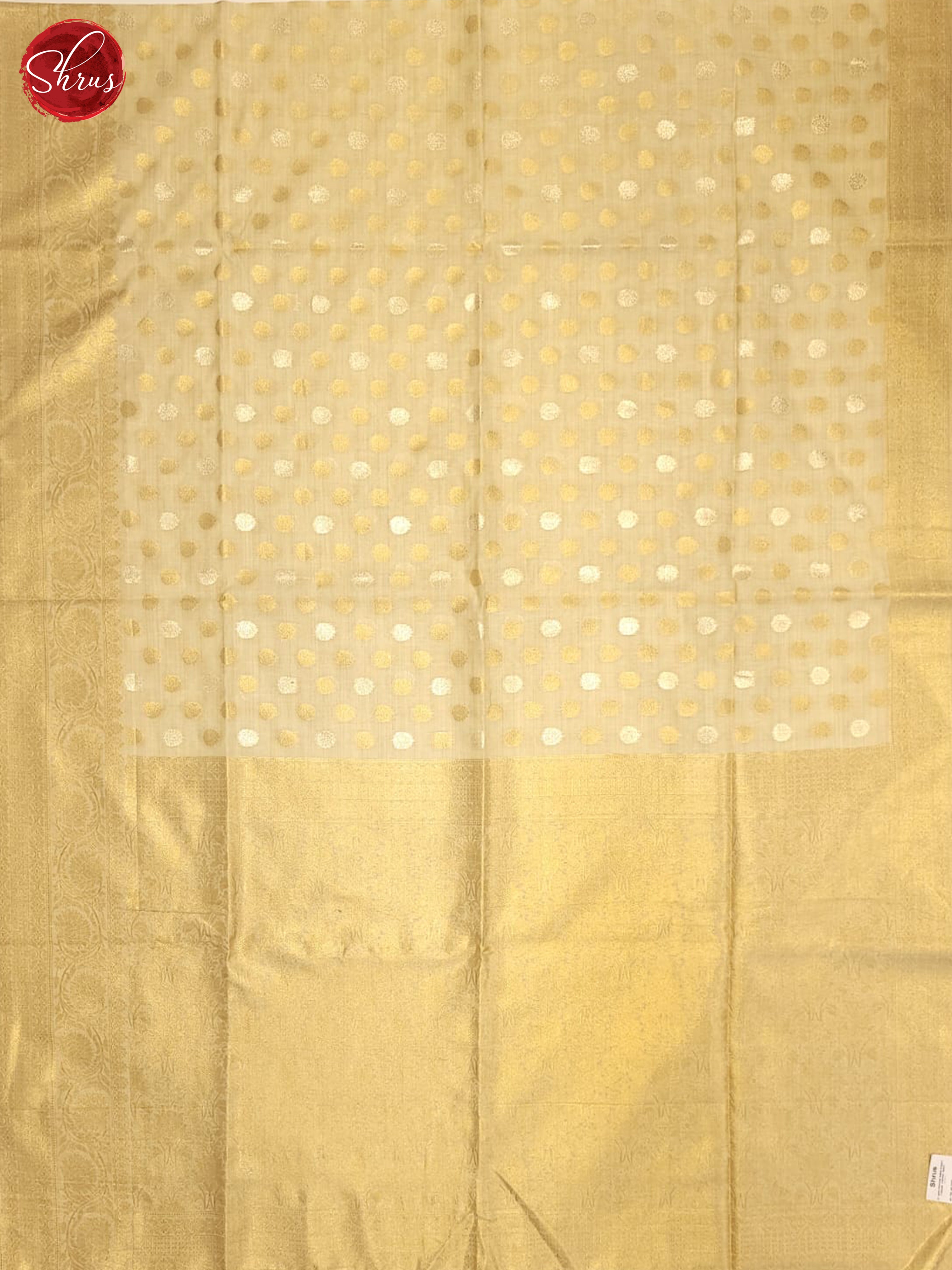 Beige(Single Tone) - Semi Banarasi Saree - Shop on ShrusEternity.com