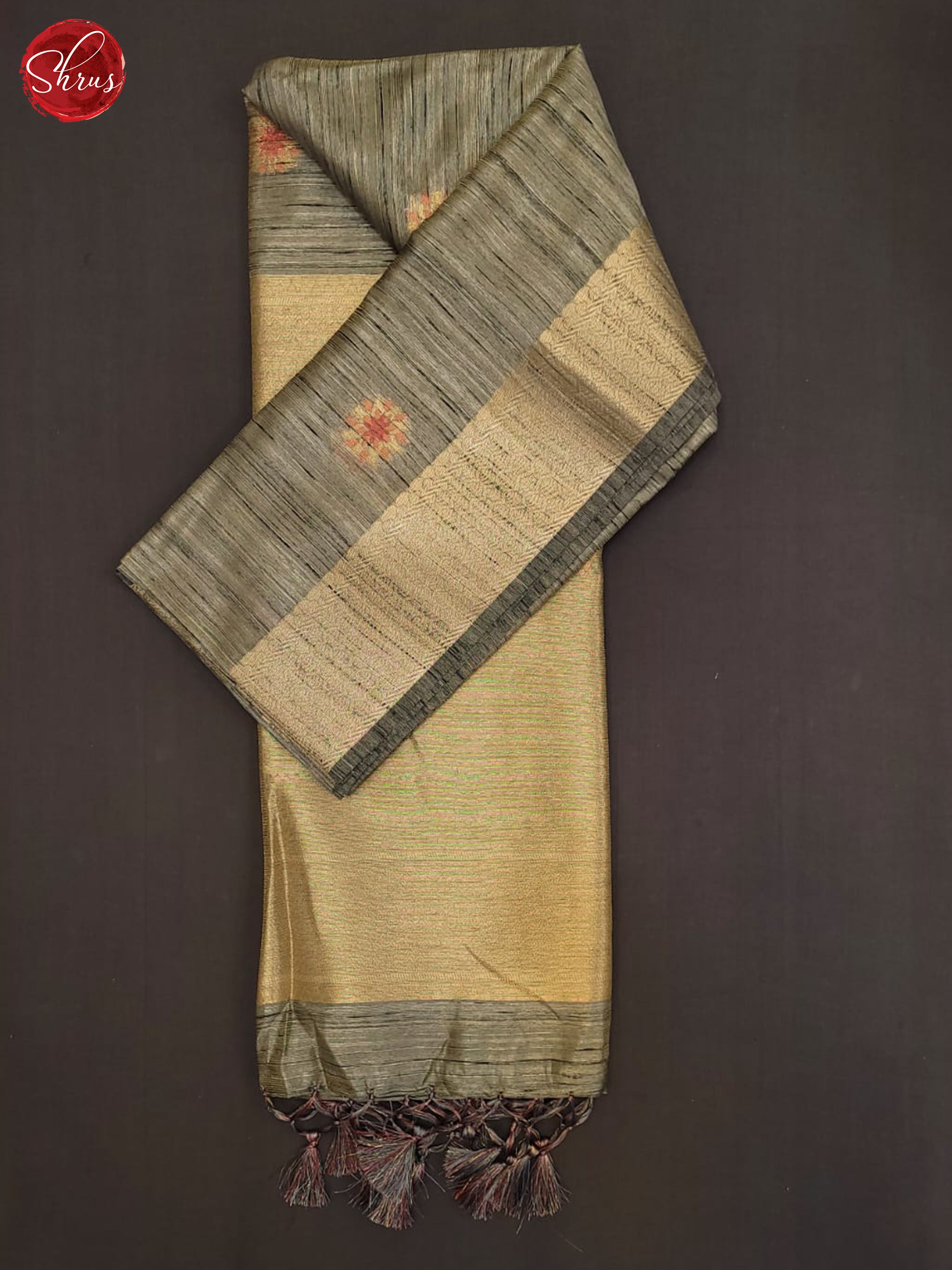 Grey(Single Tone) - Semi jute Saree - Shop on ShrusEternity.com