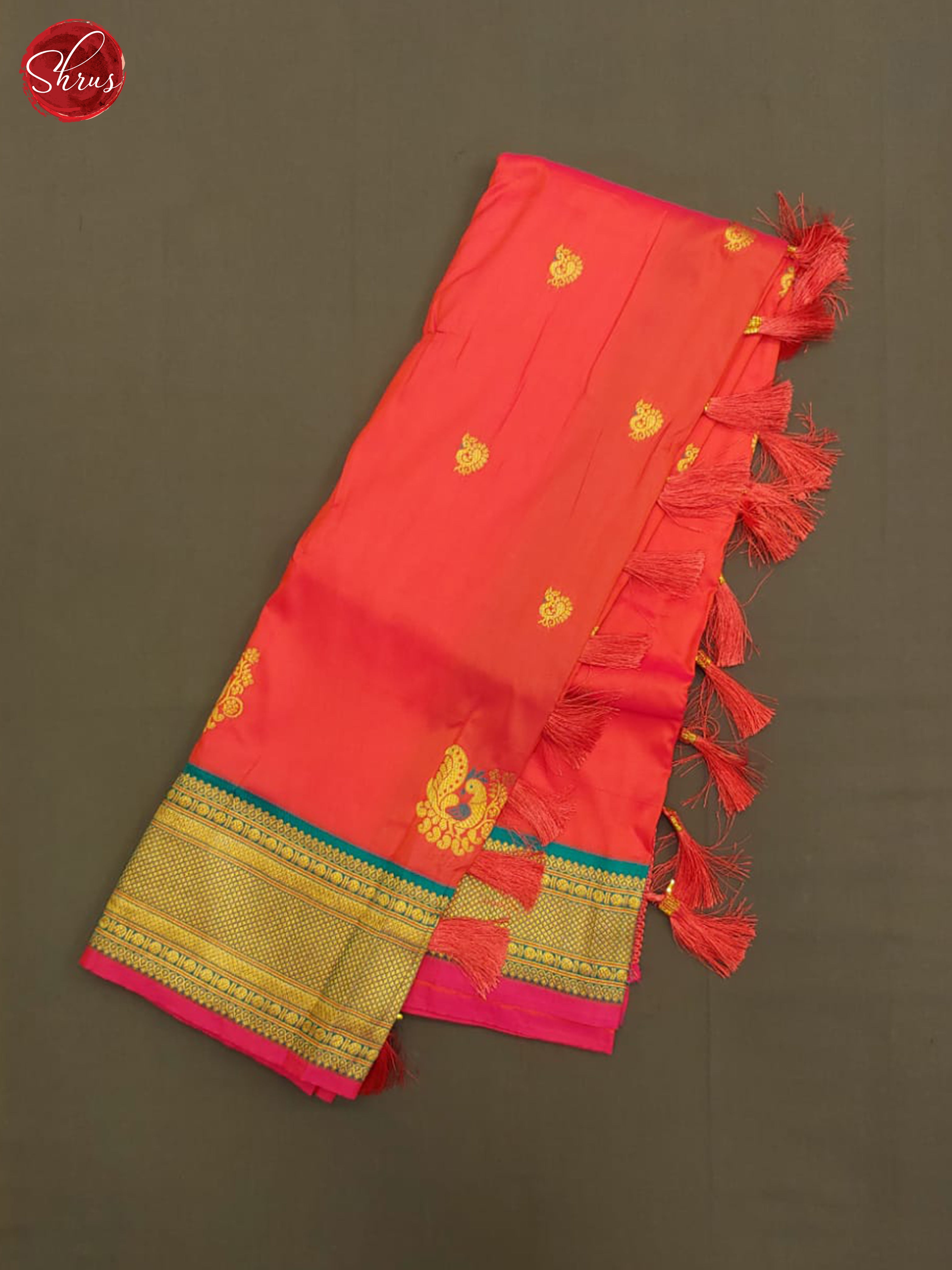 Pink & Blue - Semi kanchipuram saree - Shop on ShrusEternity.com