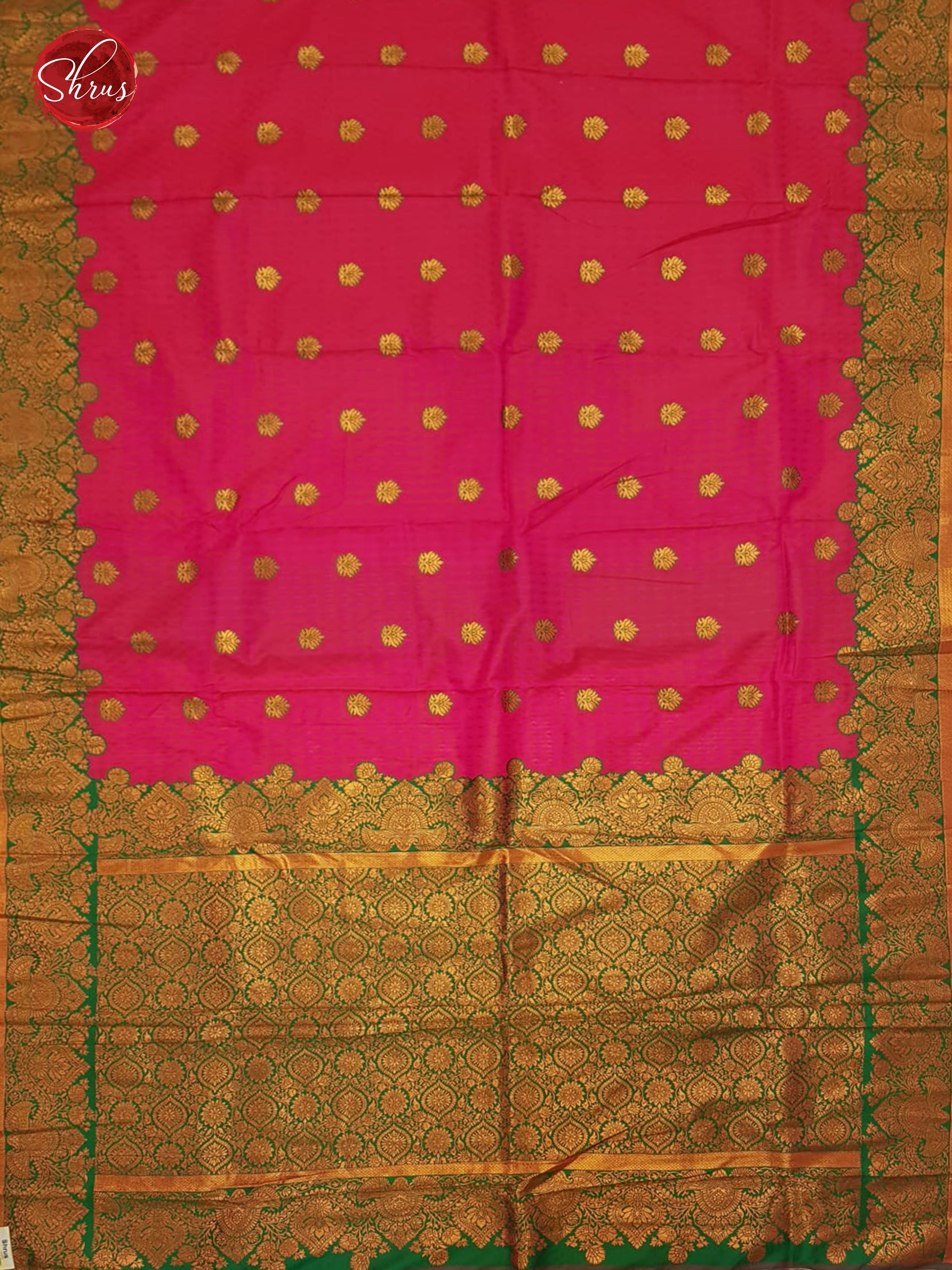 Pink & Green - Semi kanchipuram saree - Shop on ShrusEternity.com