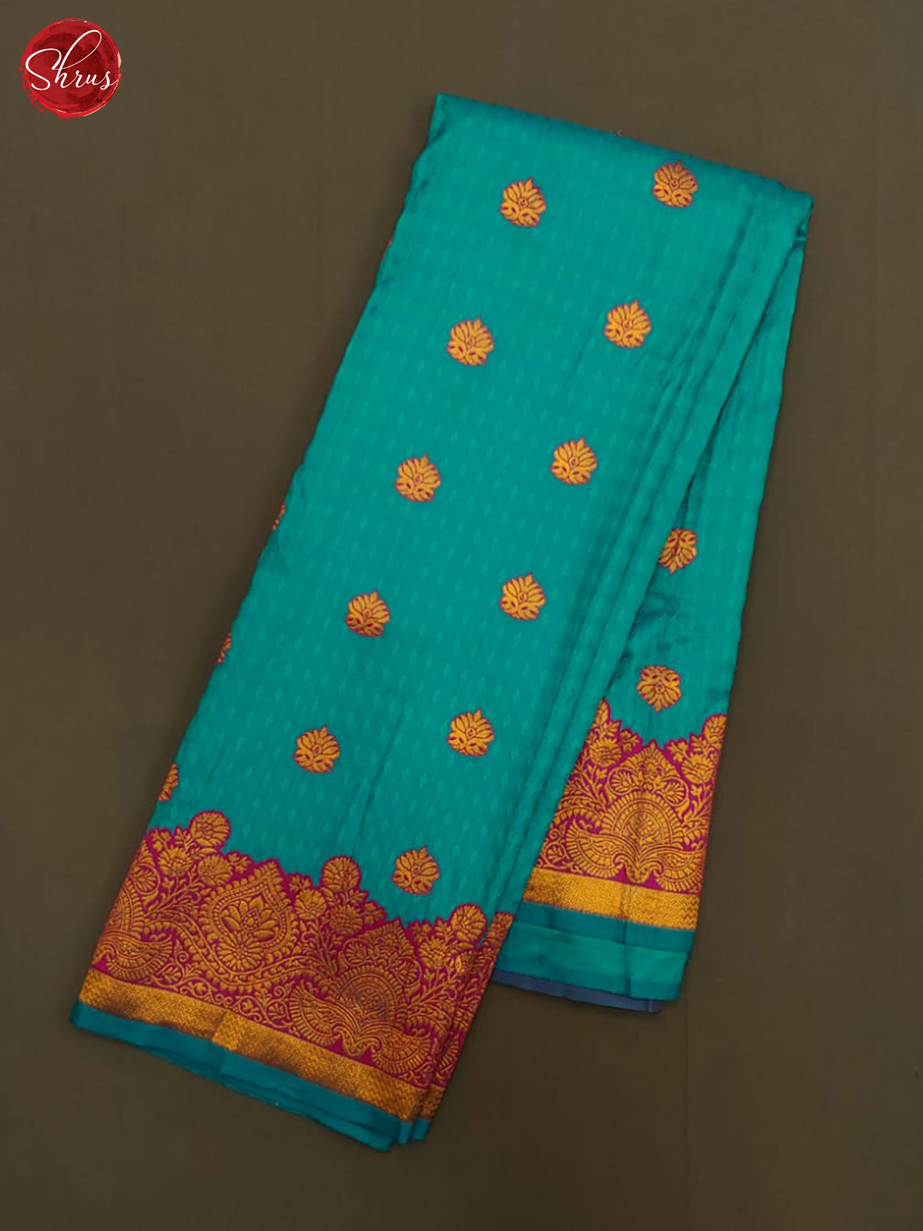 Blue & Purple - Semi kanchipuram saree - Shop on ShrusEternity.com