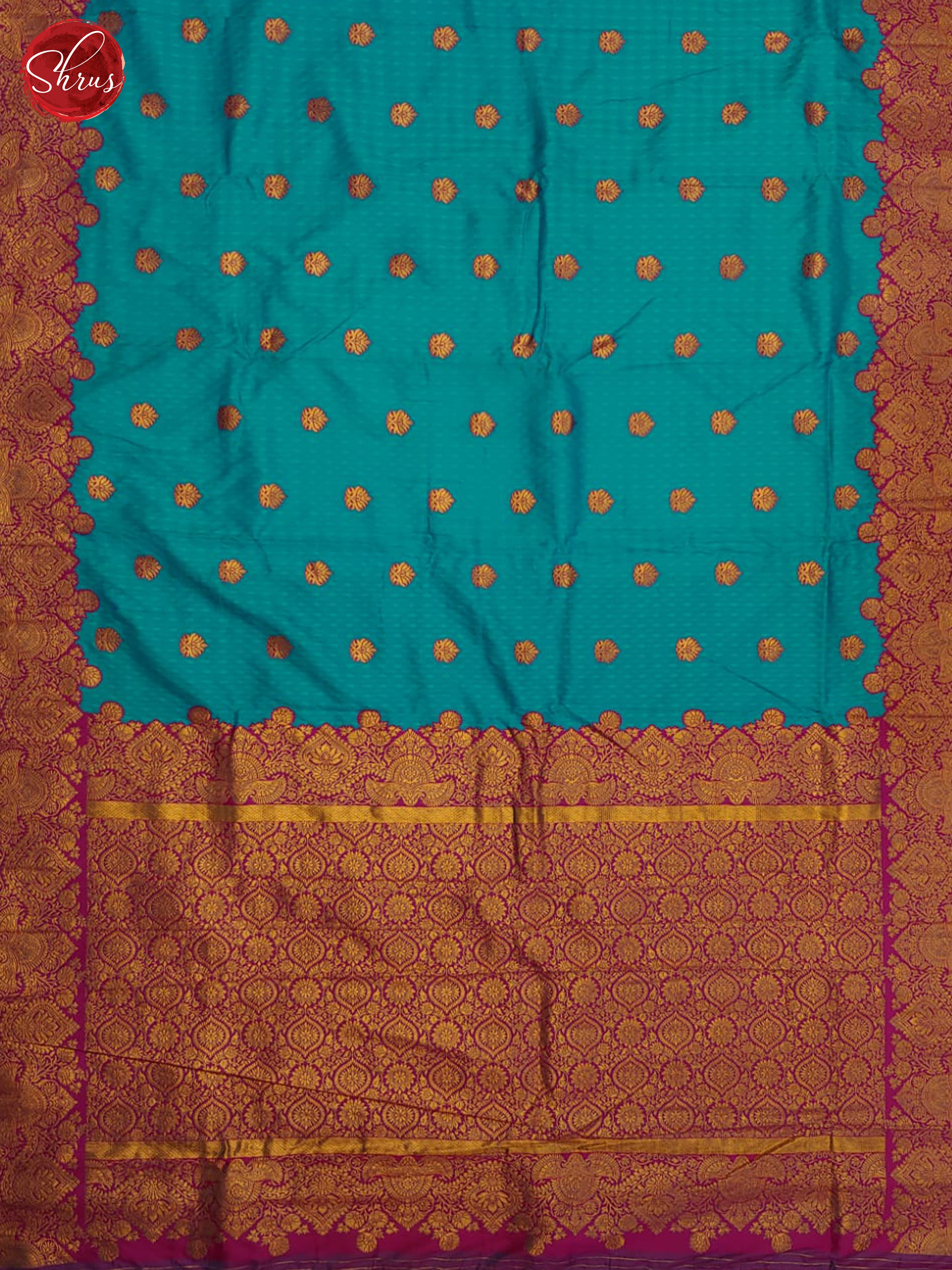Blue & Purple - Semi kanchipuram saree - Shop on ShrusEternity.com