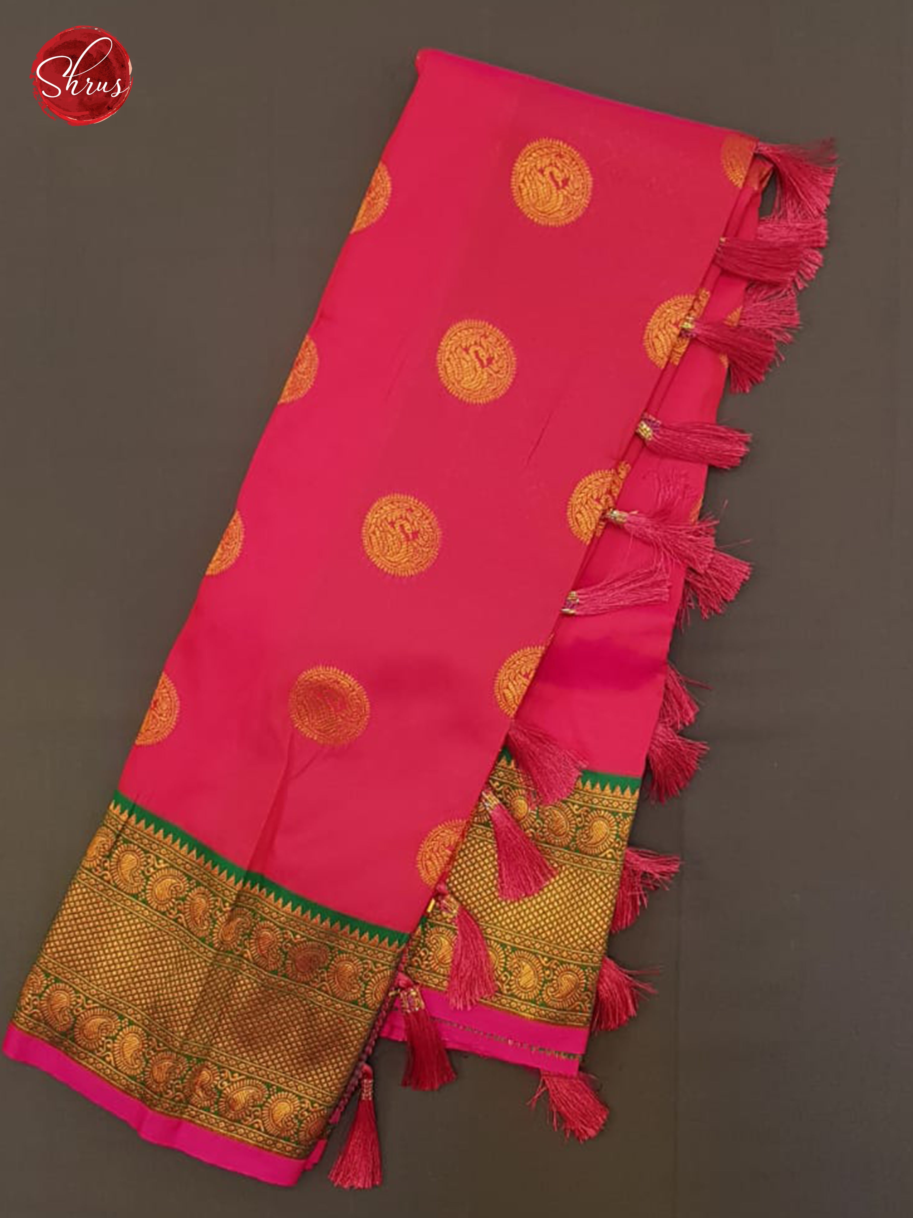Pink & Green - Semi kanchipuram saree - Shop on ShrusEternity.com