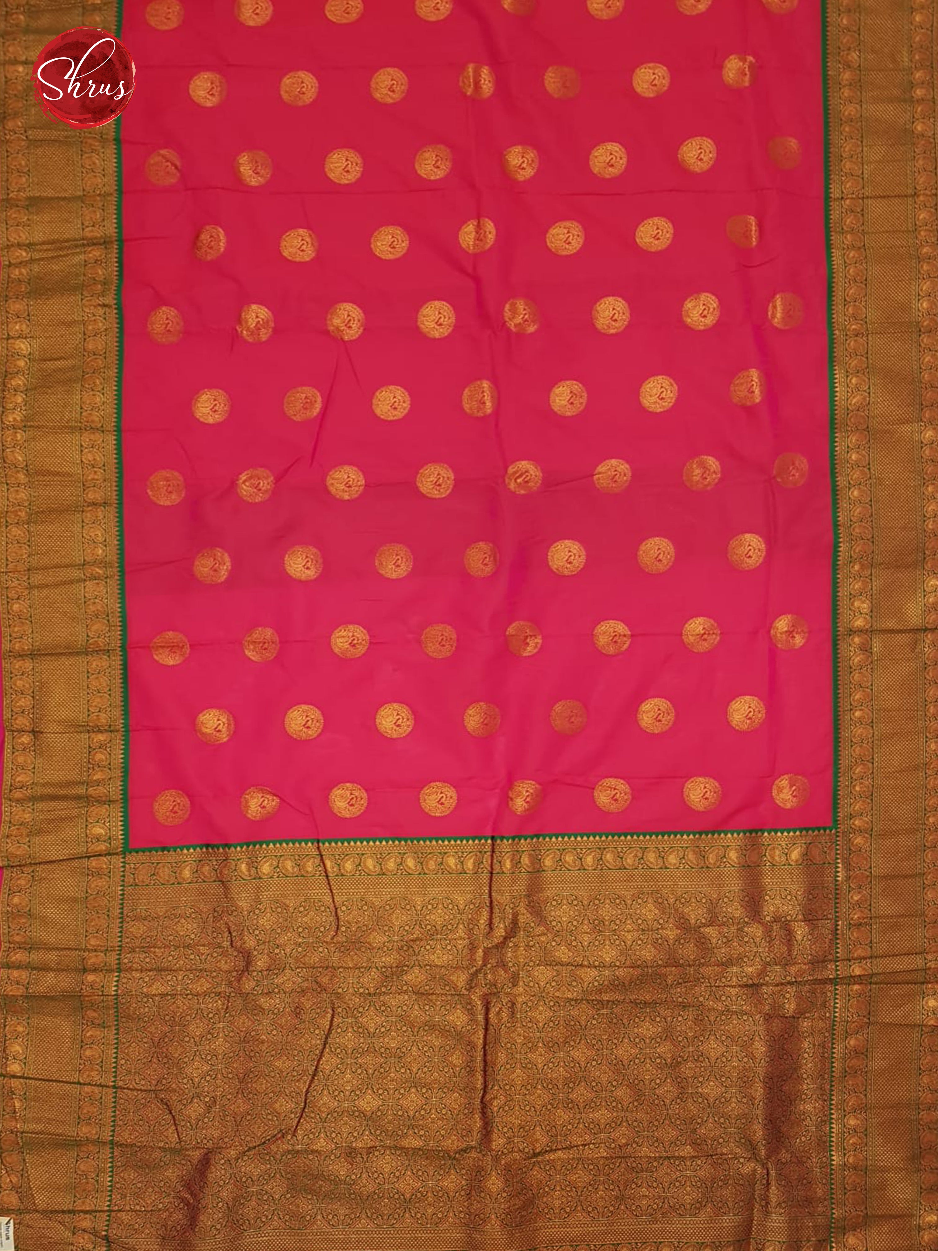 Pink & Green - Semi kanchipuram saree - Shop on ShrusEternity.com