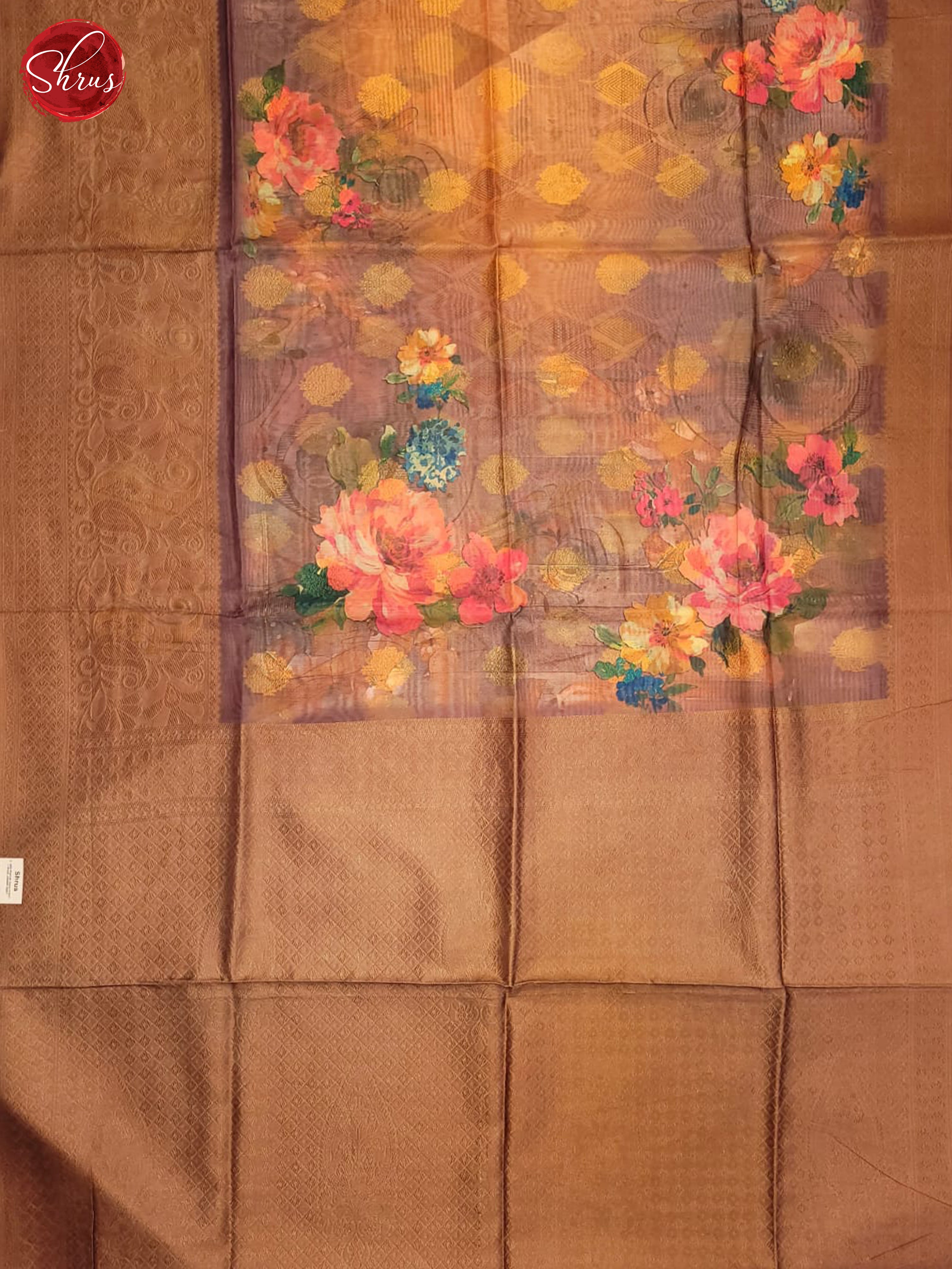 Light Brown(Single Tone) - Semi jute Saree - Shop on ShrusEternity.com
