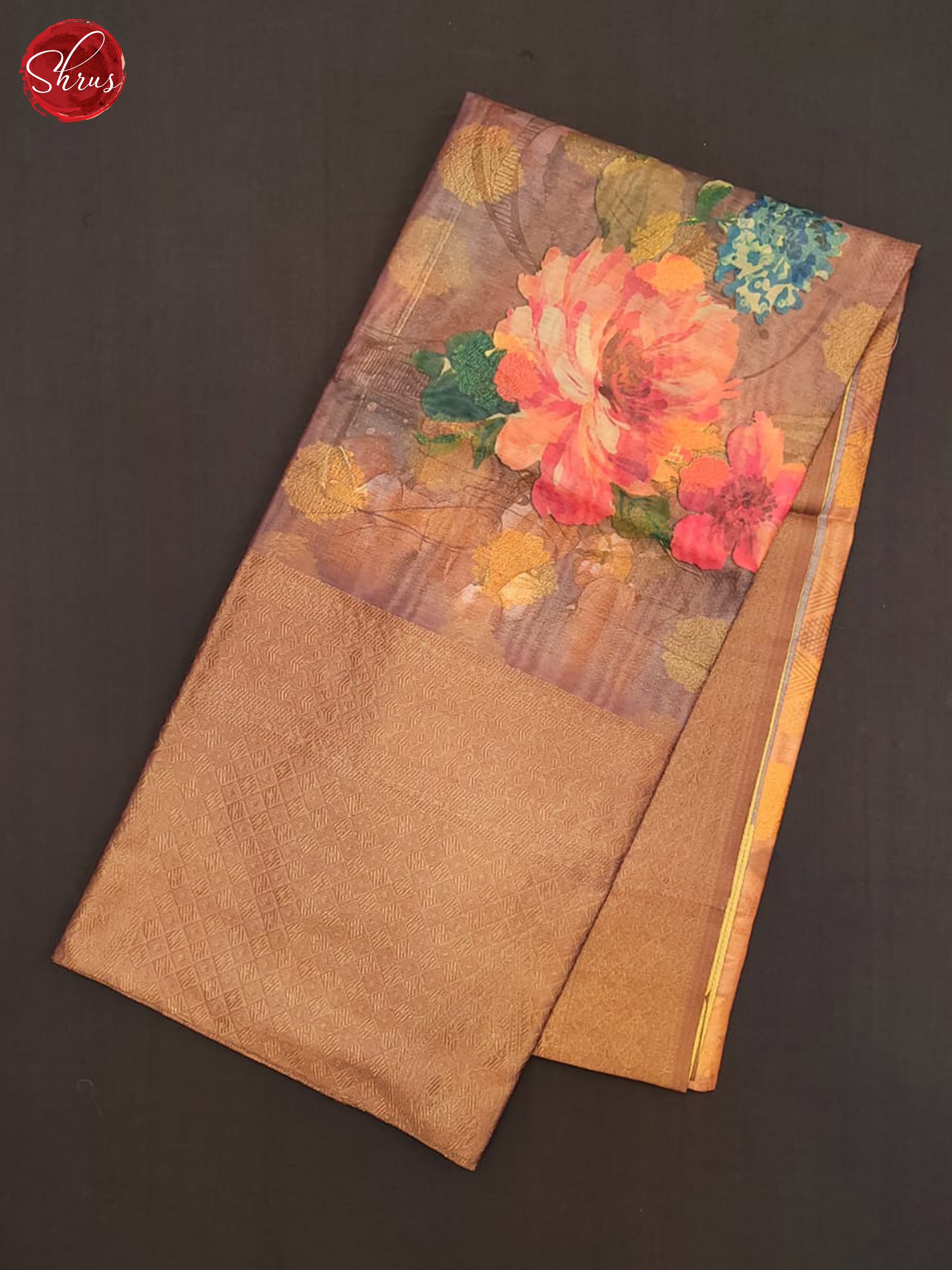 Light Brown(Single Tone) - Semi jute Saree - Shop on ShrusEternity.com