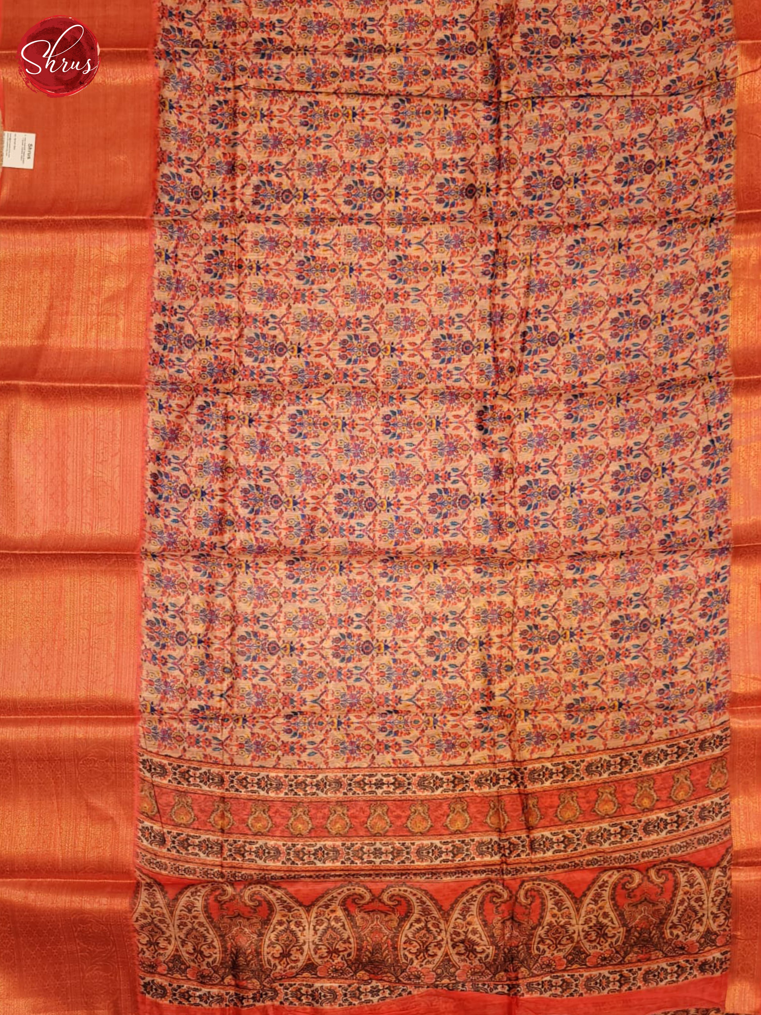 Peachish Pink(Single Tone)- Art linen Saree - Shop on ShrusEternity.com