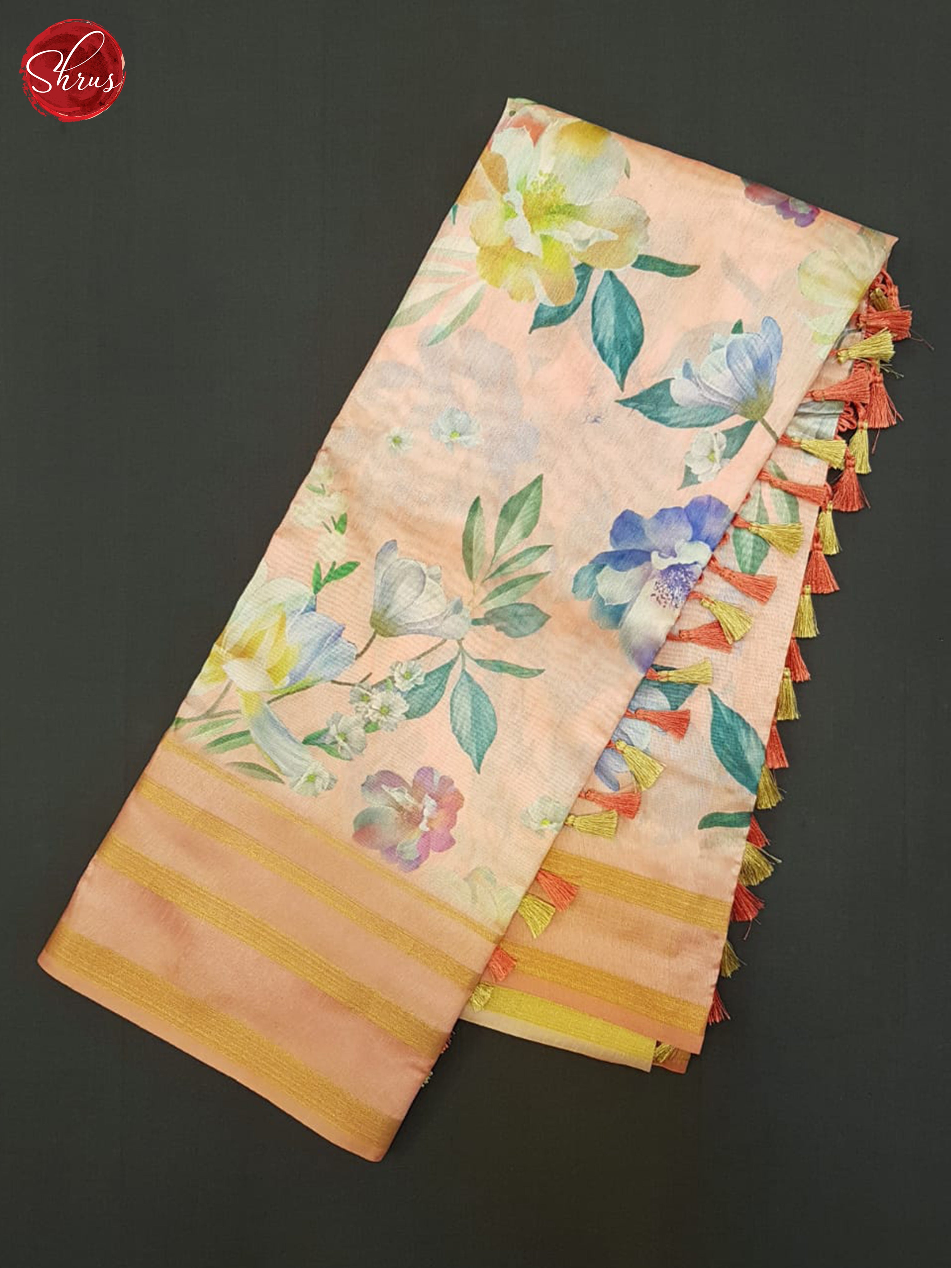 Peach(Single Tone) - Semi Tussar Saree - Shop on ShrusEternity.com