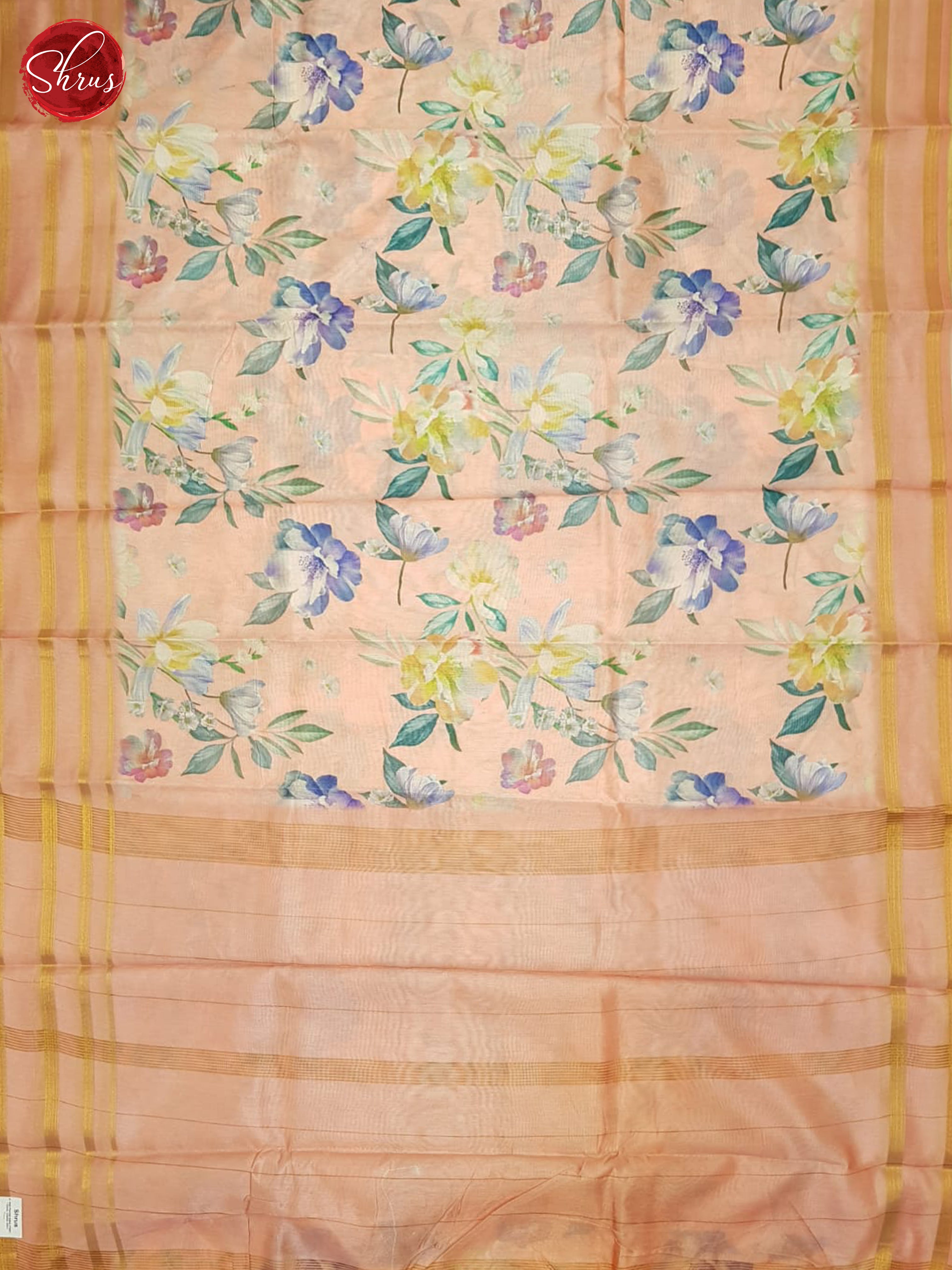 Peach(Single Tone) - Semi Tussar Saree - Shop on ShrusEternity.com