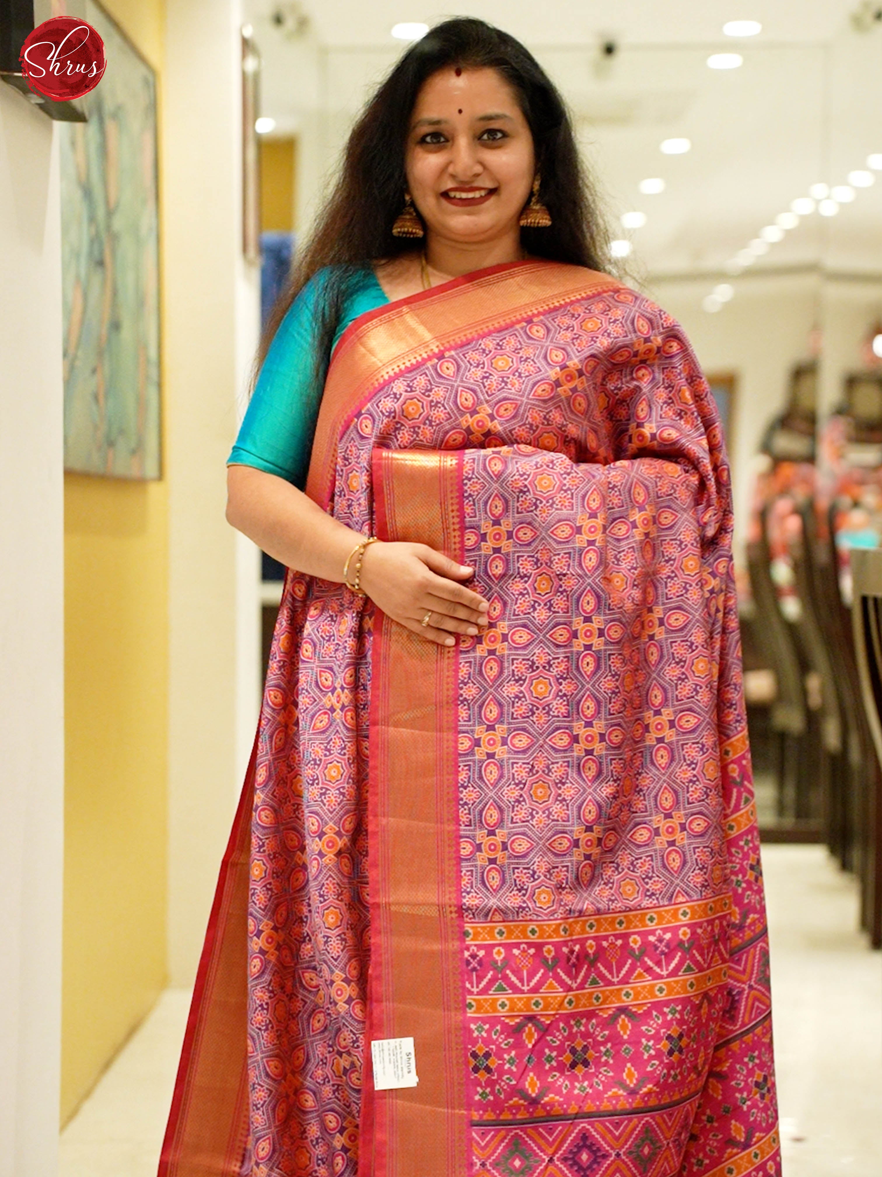 Purple And Pink- Semi Patola Saree - Shop on ShrusEternity.com