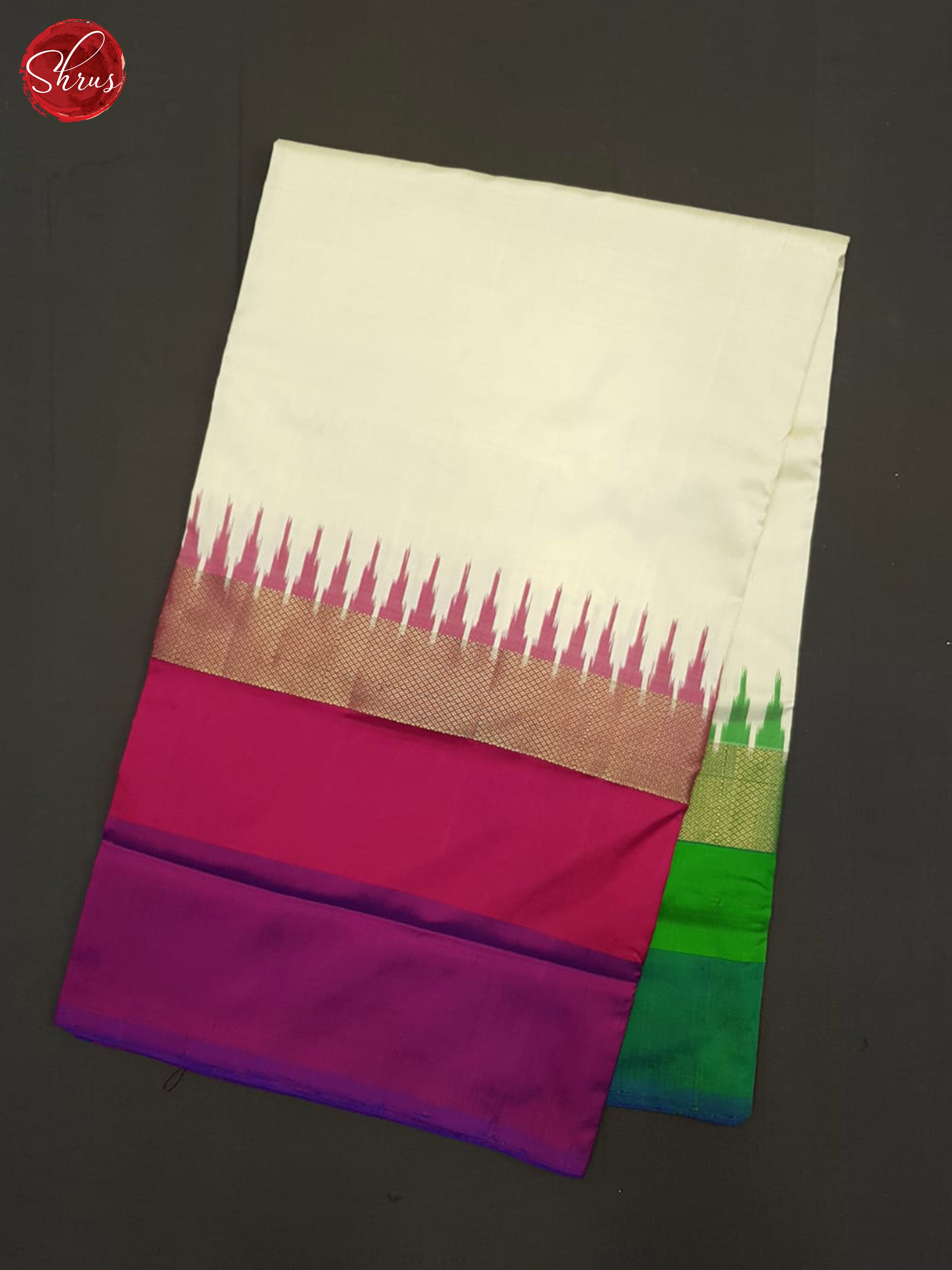 Cream Ganga Jamuna - Ikkat Silk Saree - Shop on ShrusEternity.com