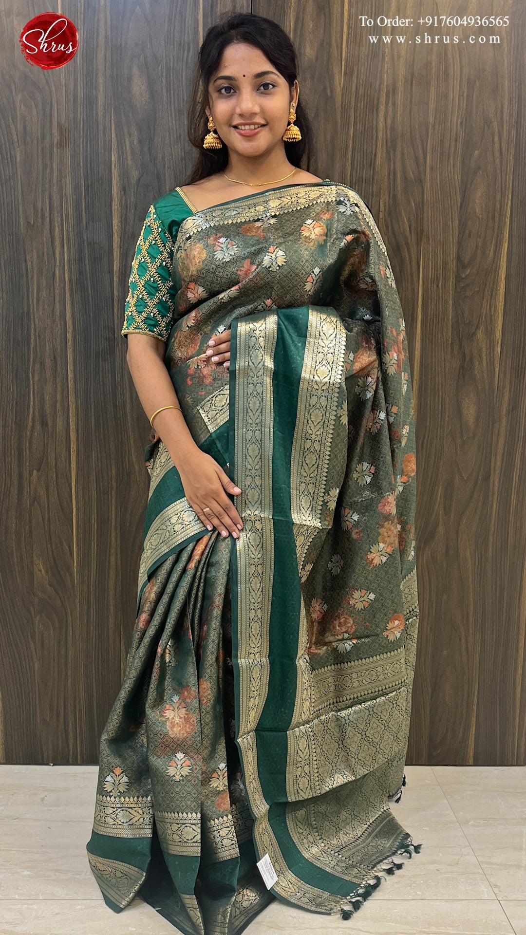 Green (Single Tone) - Tussar Silk Saree - Shop on ShrusEternity.com
