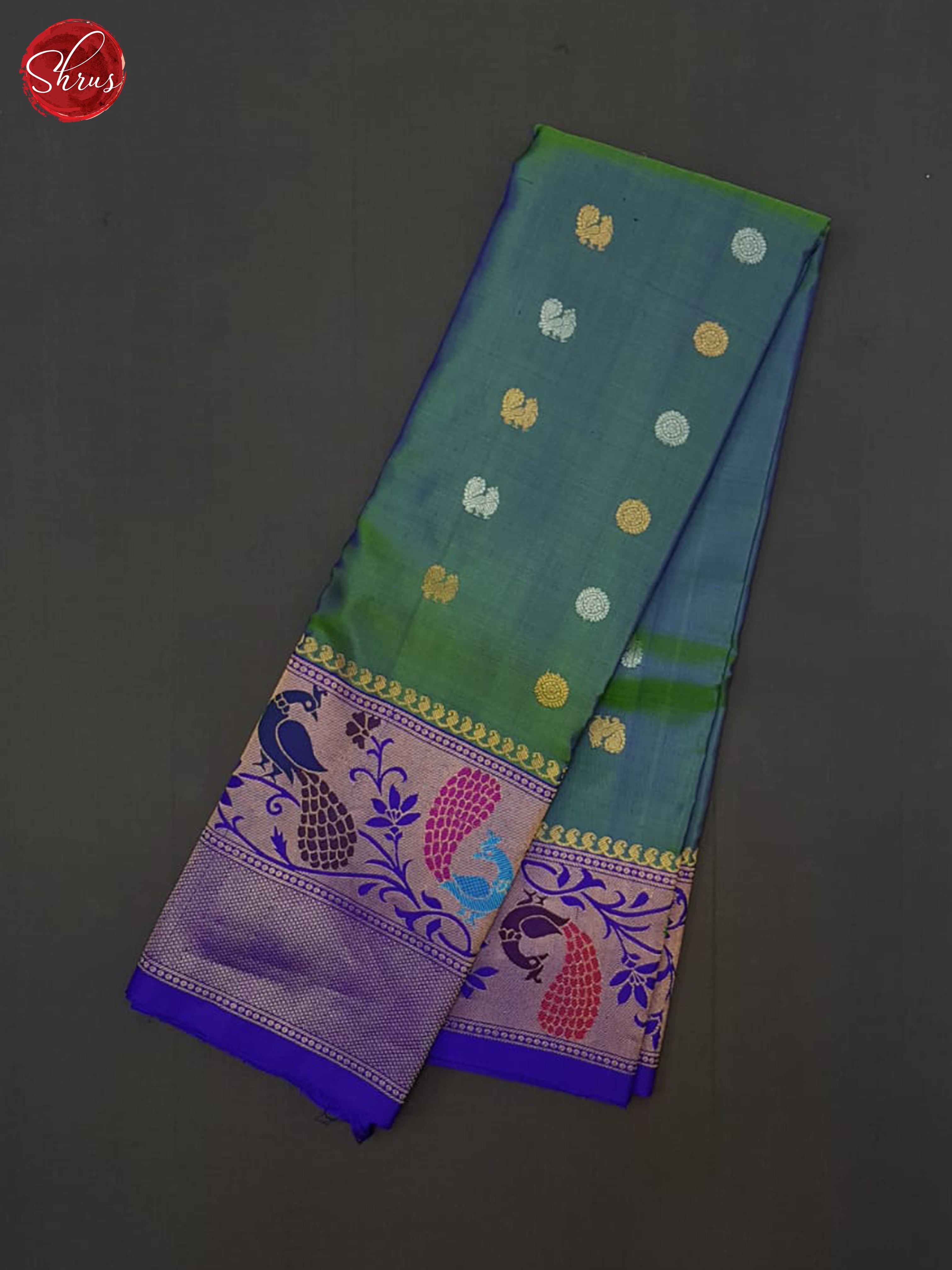 Green & Blue - Gadwal silk Saree - Shop on ShrusEternity.com