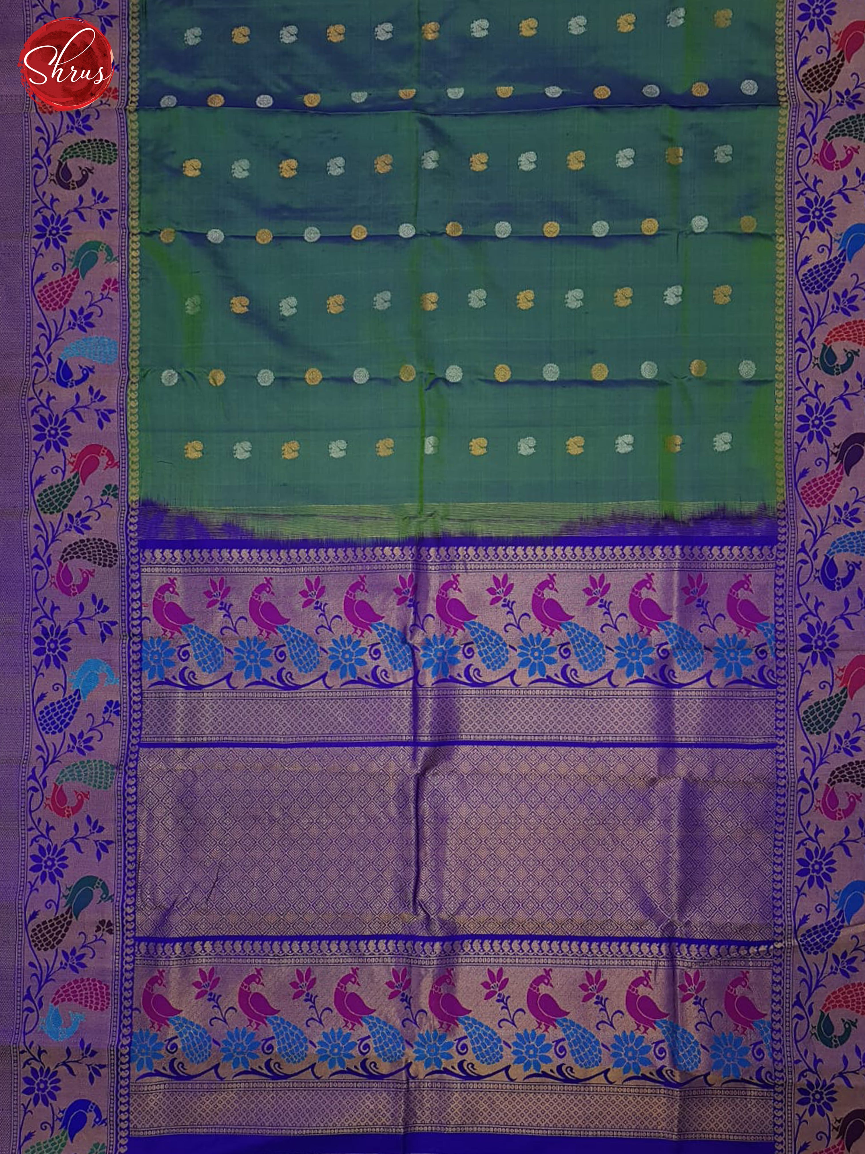 Green & Blue - Gadwal silk Saree - Shop on ShrusEternity.com
