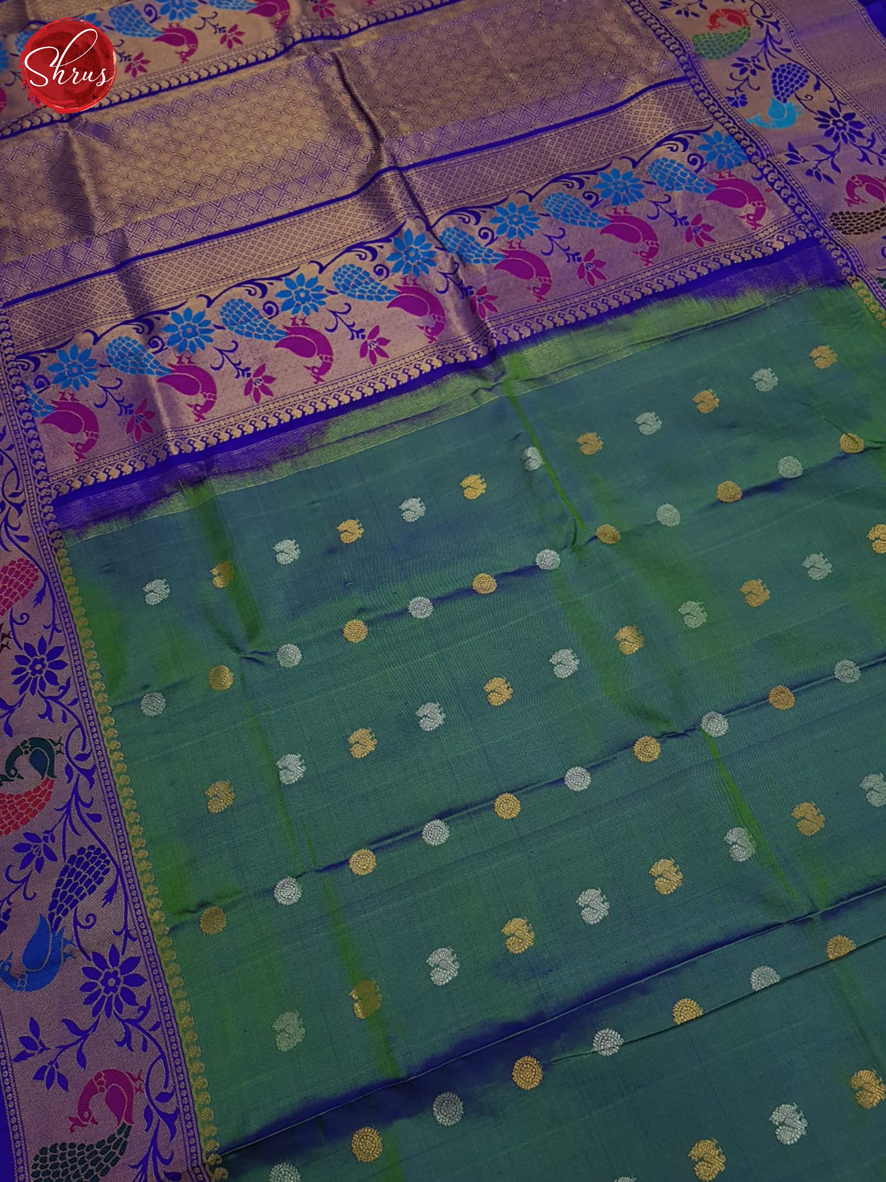 Green & Blue - Gadwal silk Saree - Shop on ShrusEternity.com