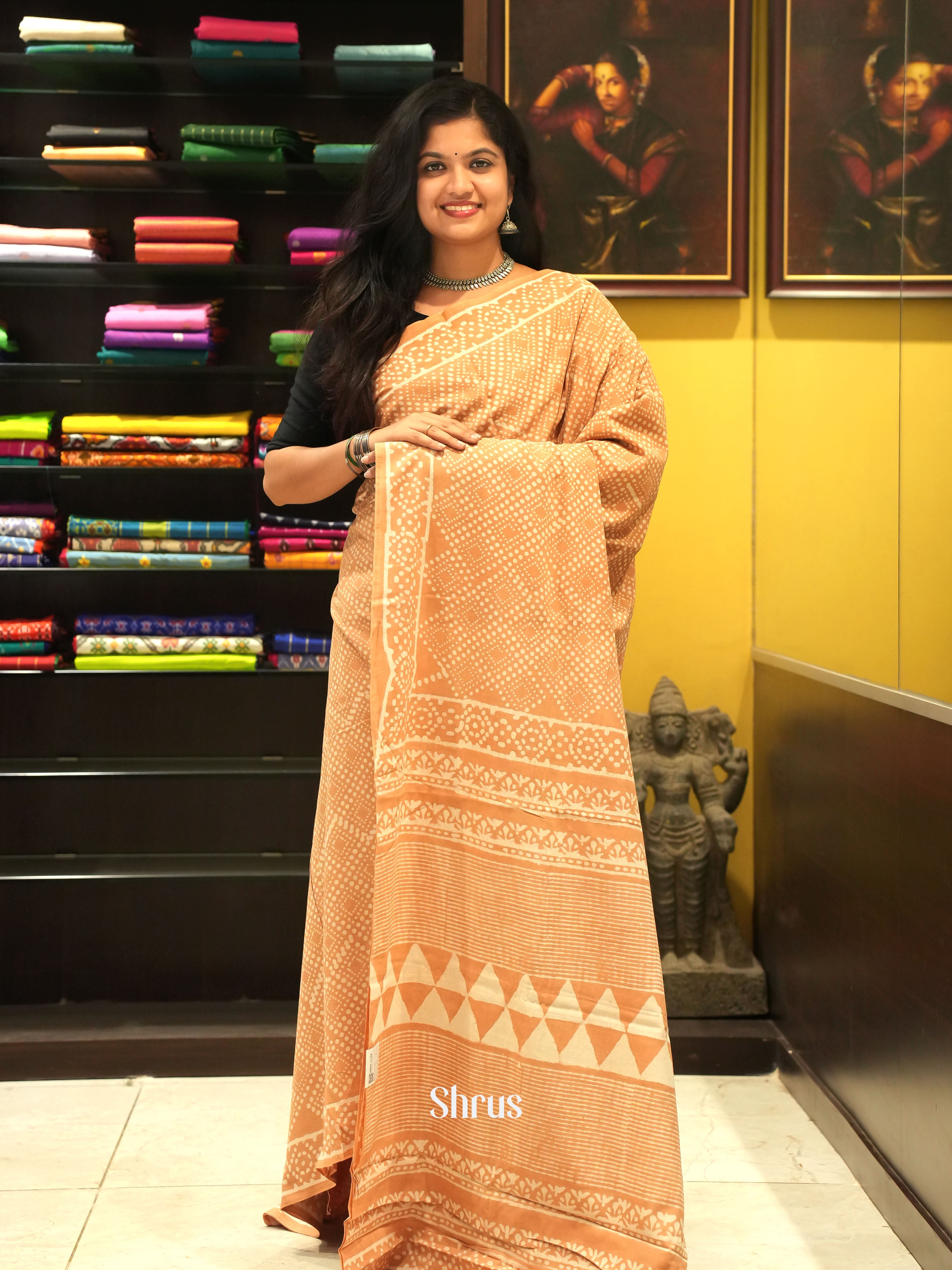 Soft Peach -Jaipur cotton - Shop on ShrusEternity.com
